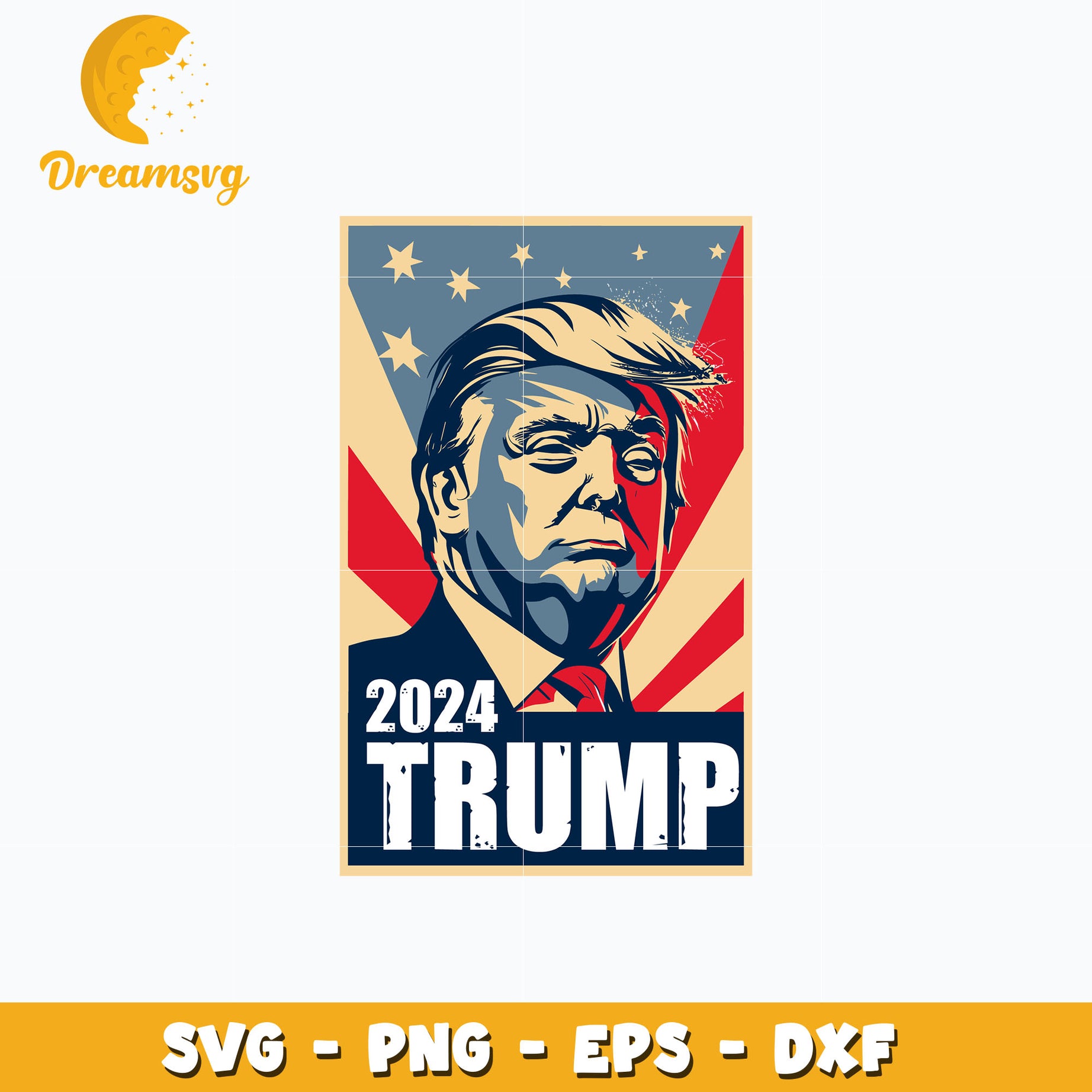 Trump 2024 portrait svg, digital download