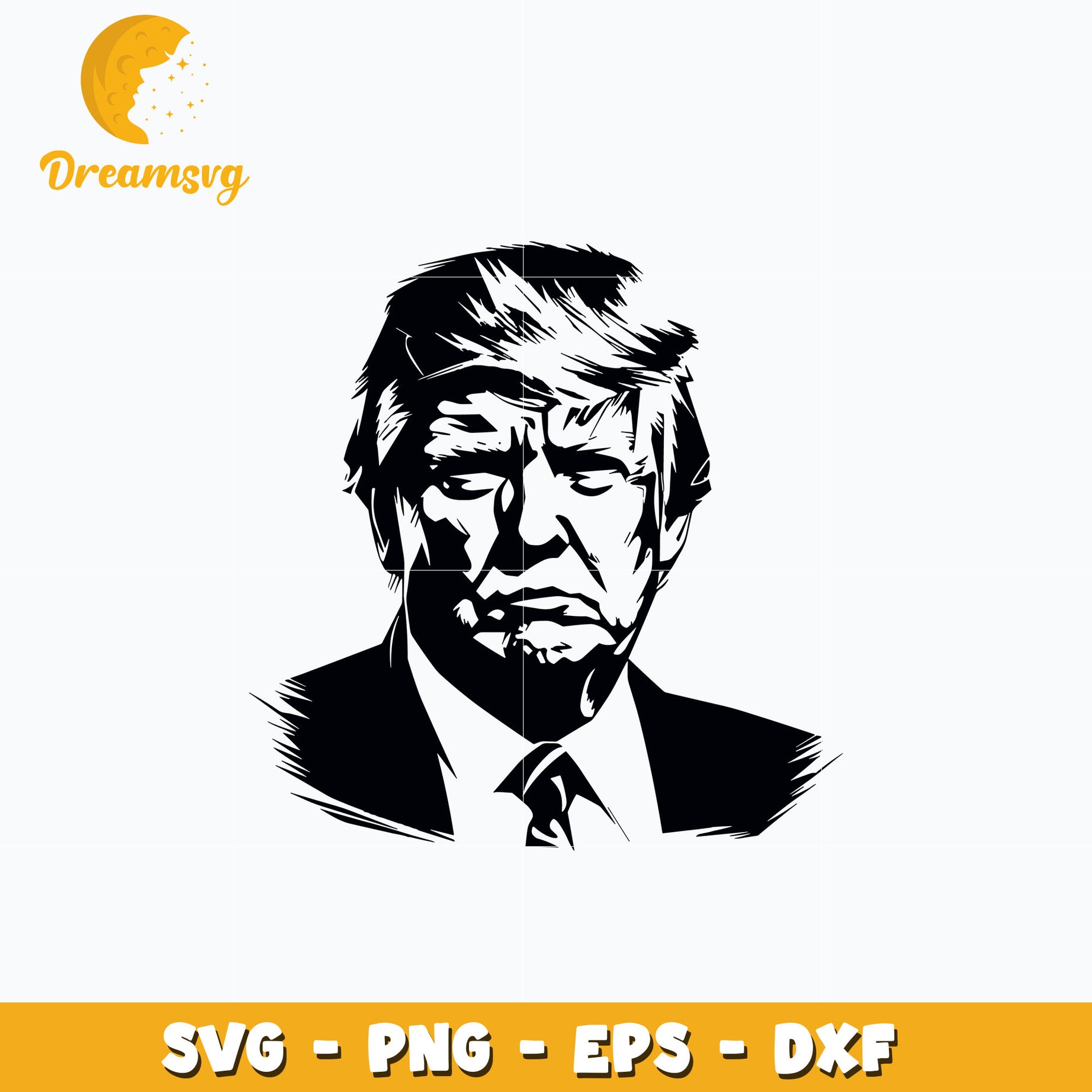 Donald trump black white design svg, digital download