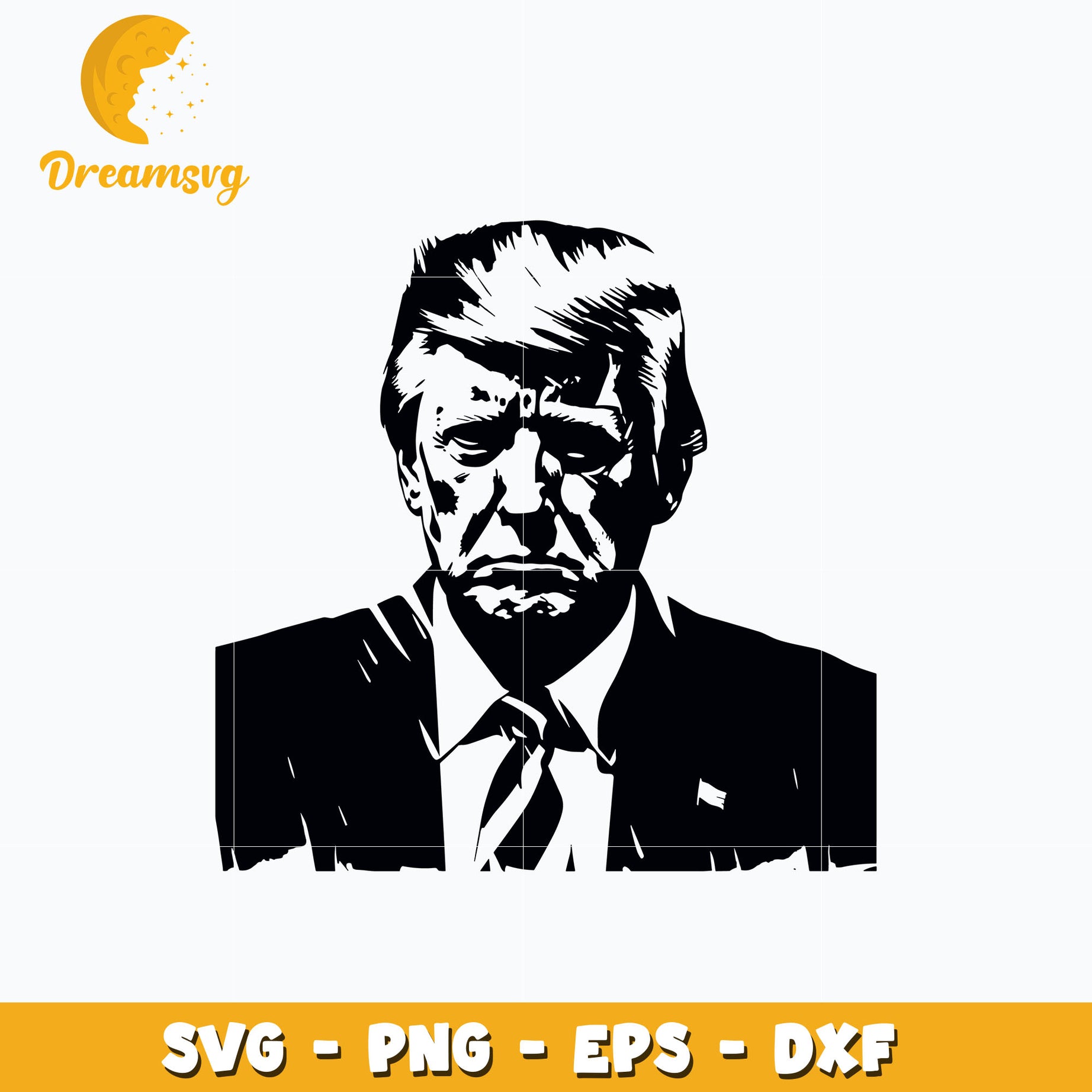 Donald trump black white design svg, instant download