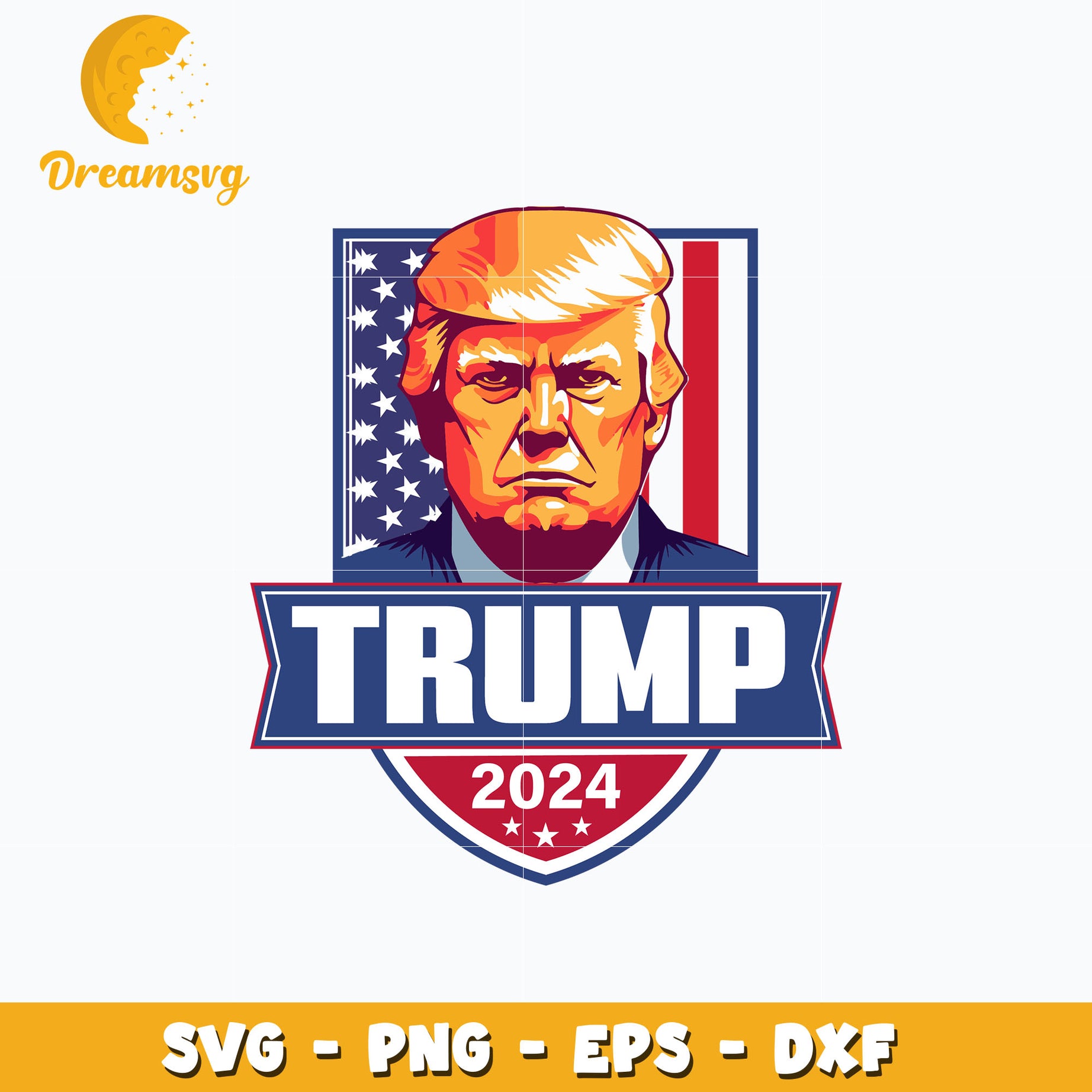 Trump 2024 face design svg, digital download