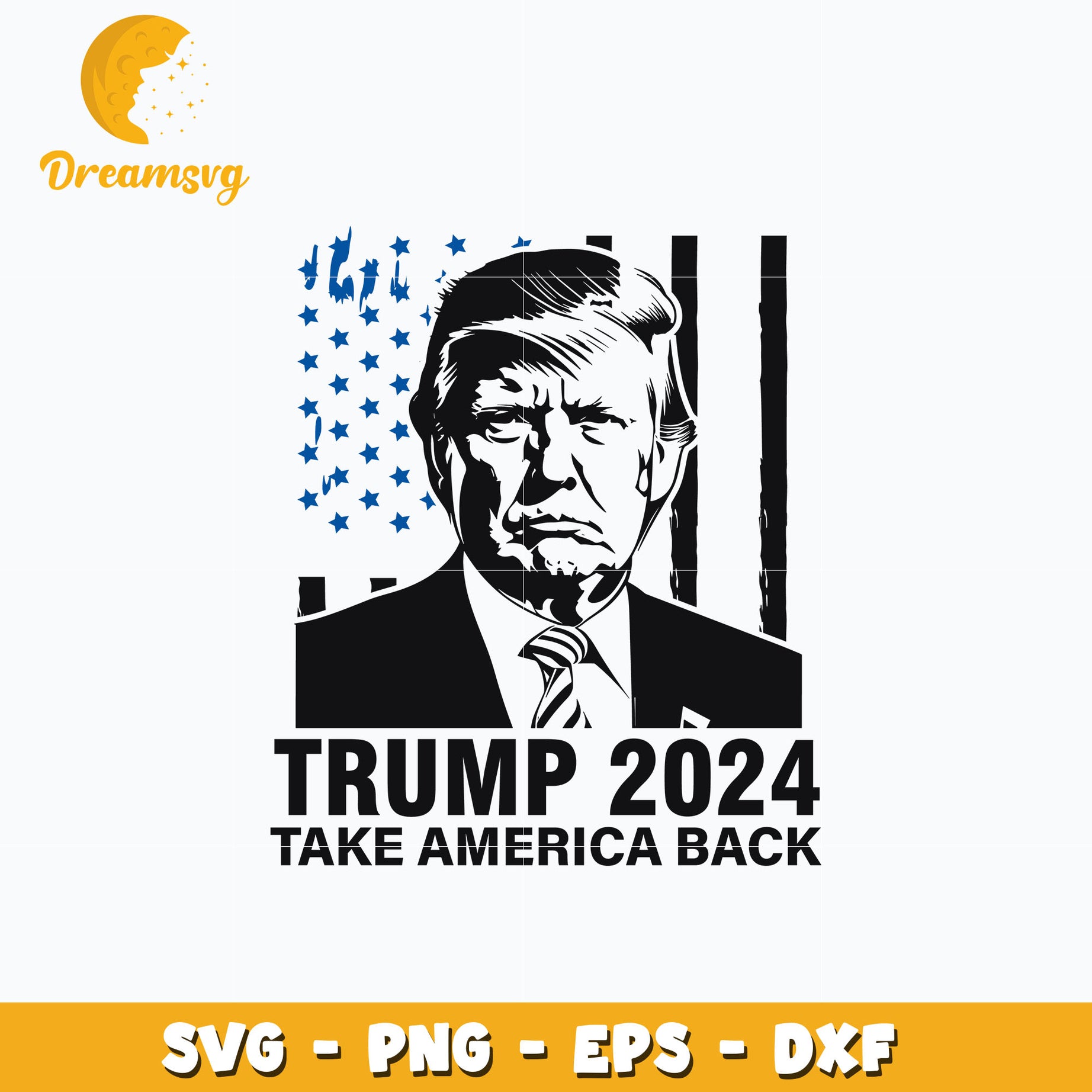 Trump 2024 Take america back black white svg