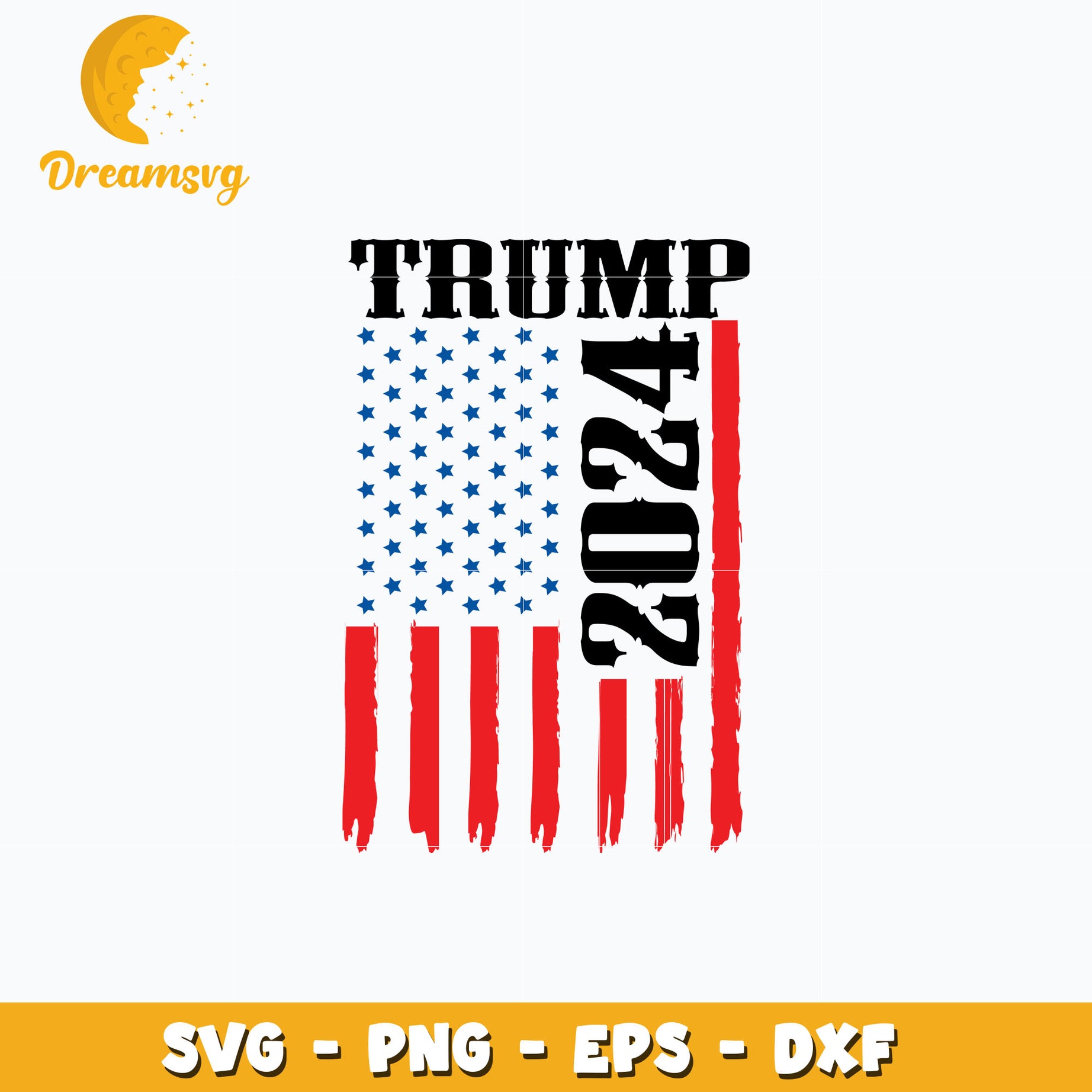 Trump 2024 america flag design svg