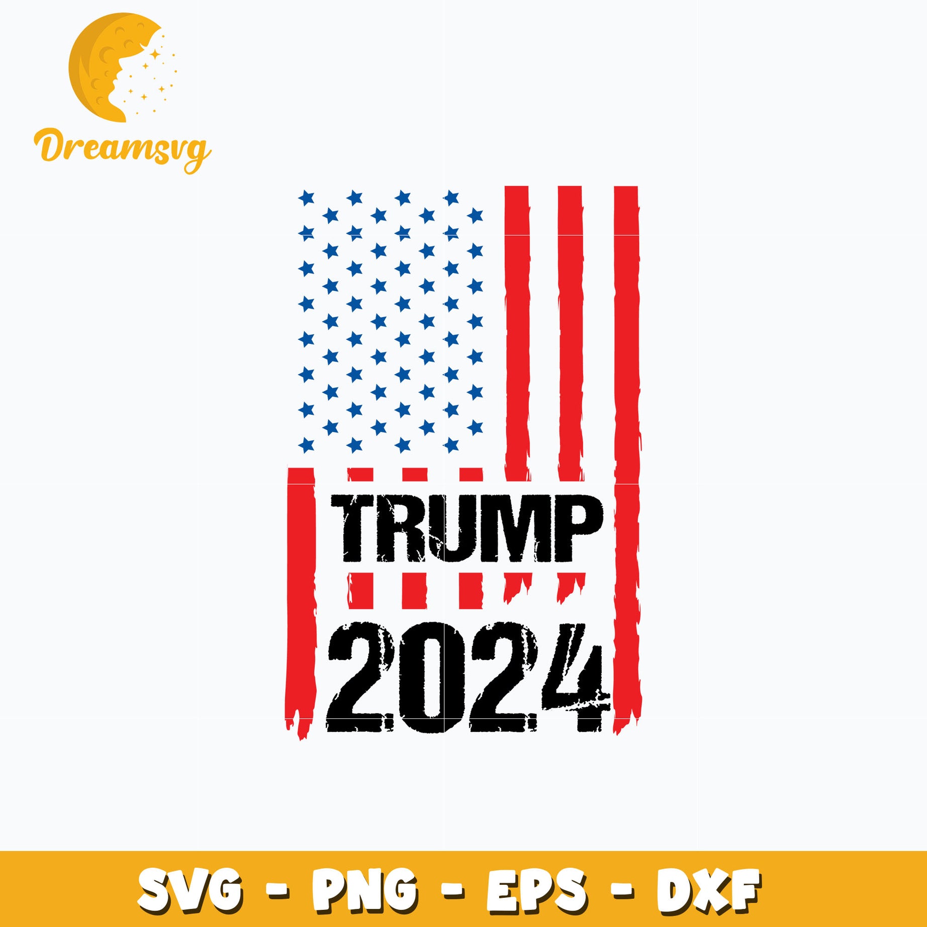 Trump 2024 america flag design svg, instant download