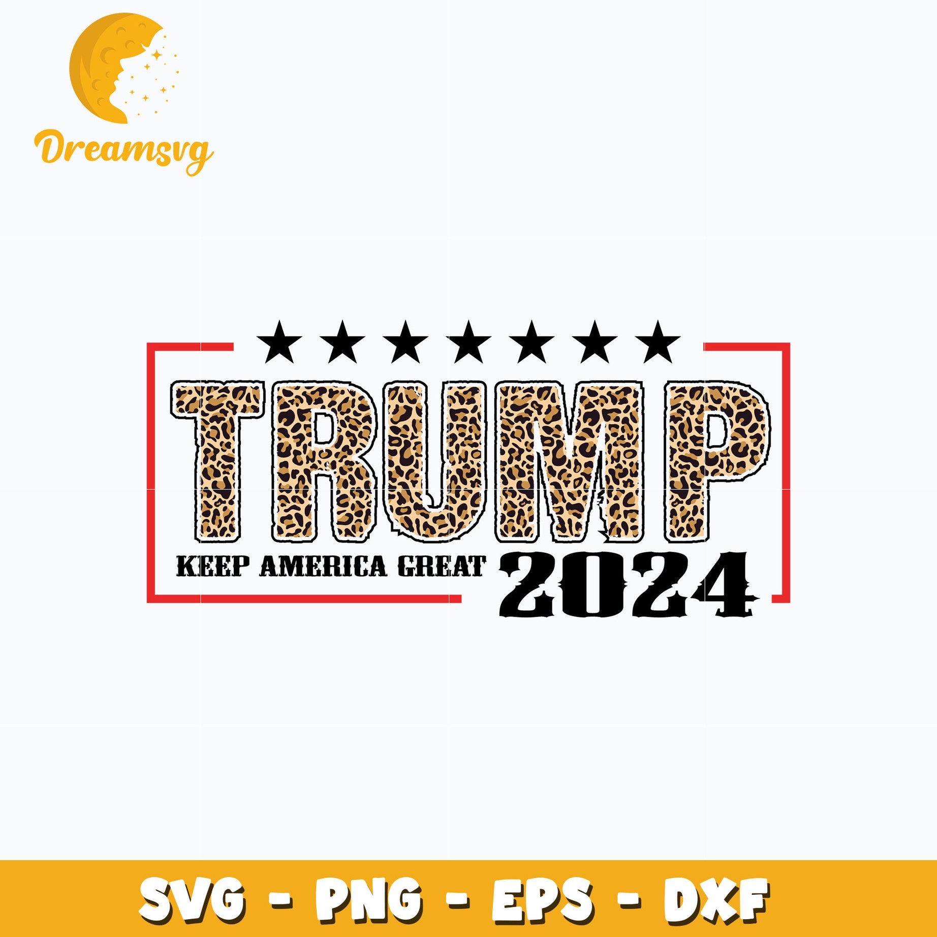 Trump 2024 leopard svg, keep america great svg