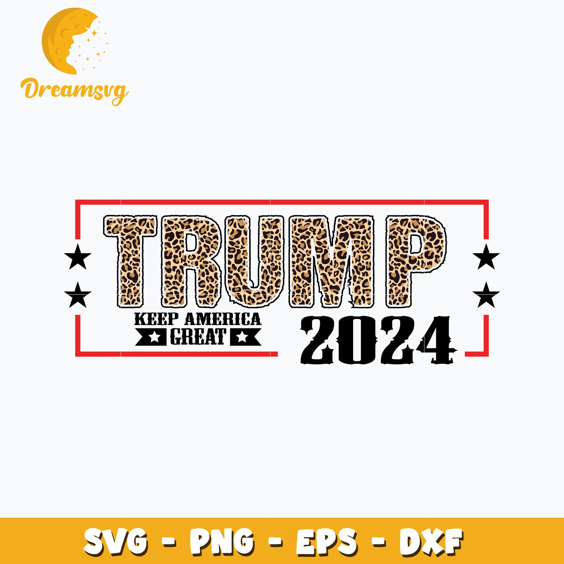 Trump 2024 leopard design svg, keep america great svg