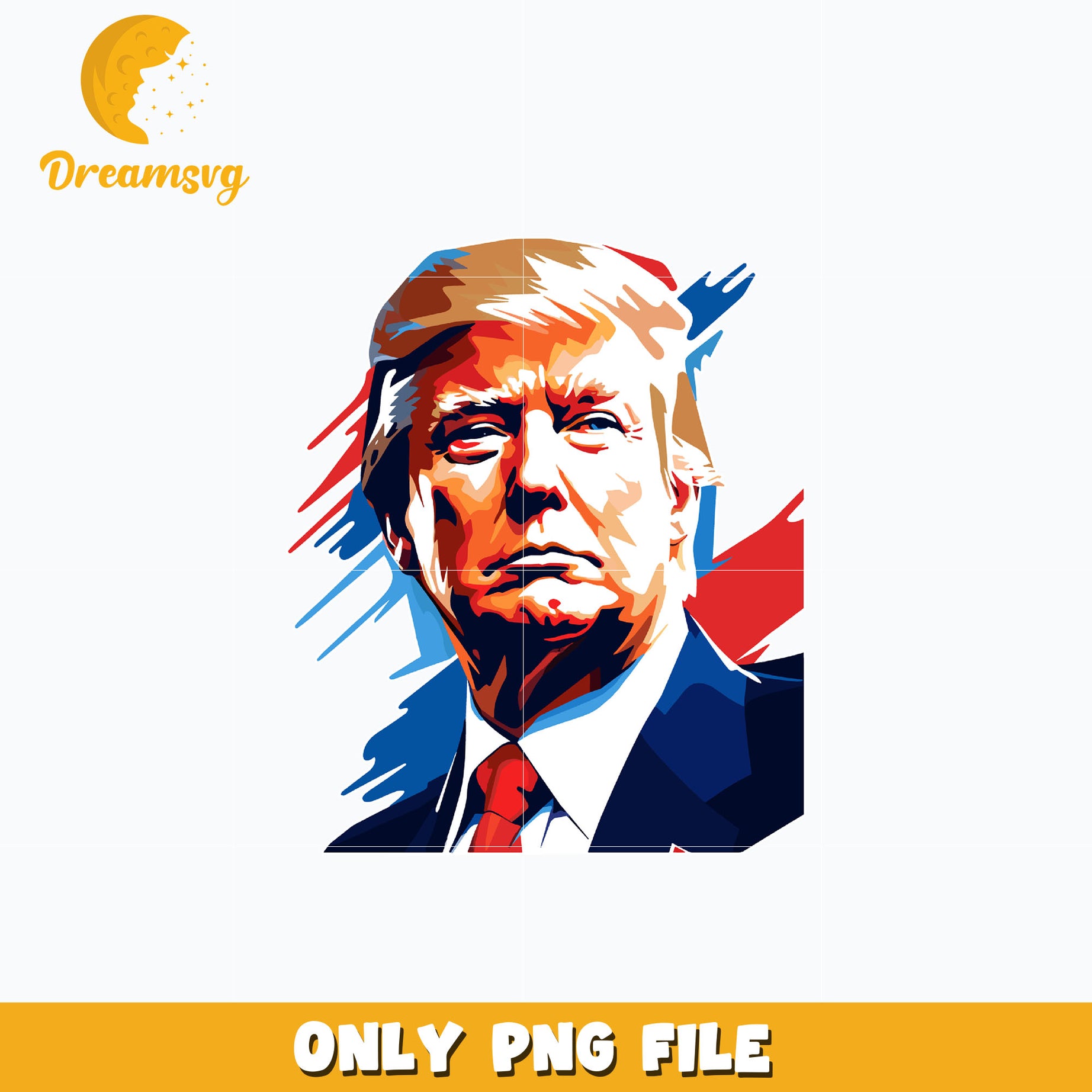 Donald Trump portrait png, trending png, digital download