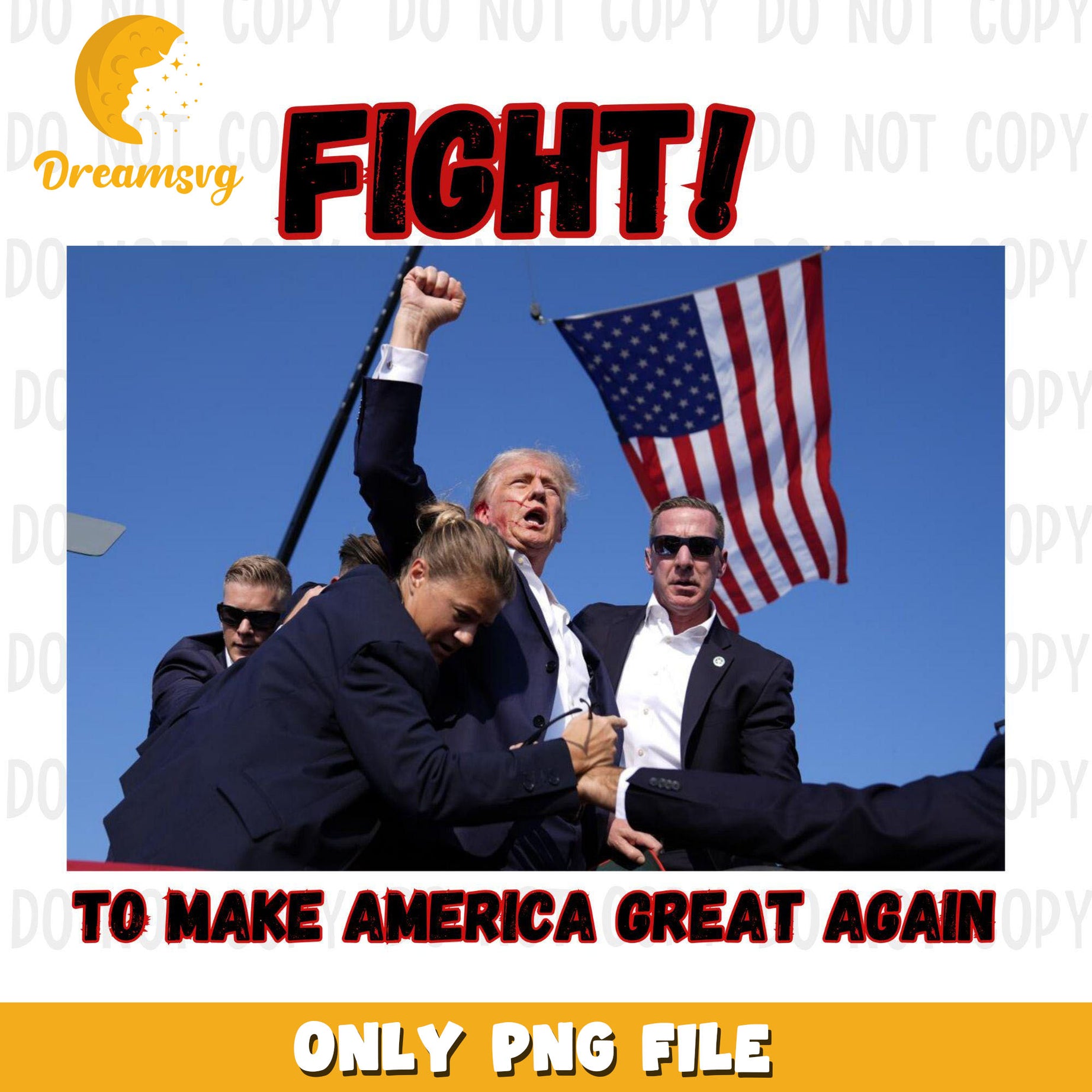 Fight Png, Trump Shot Png, Trump Assasinaton , Trump Design, Trump Shirt Png