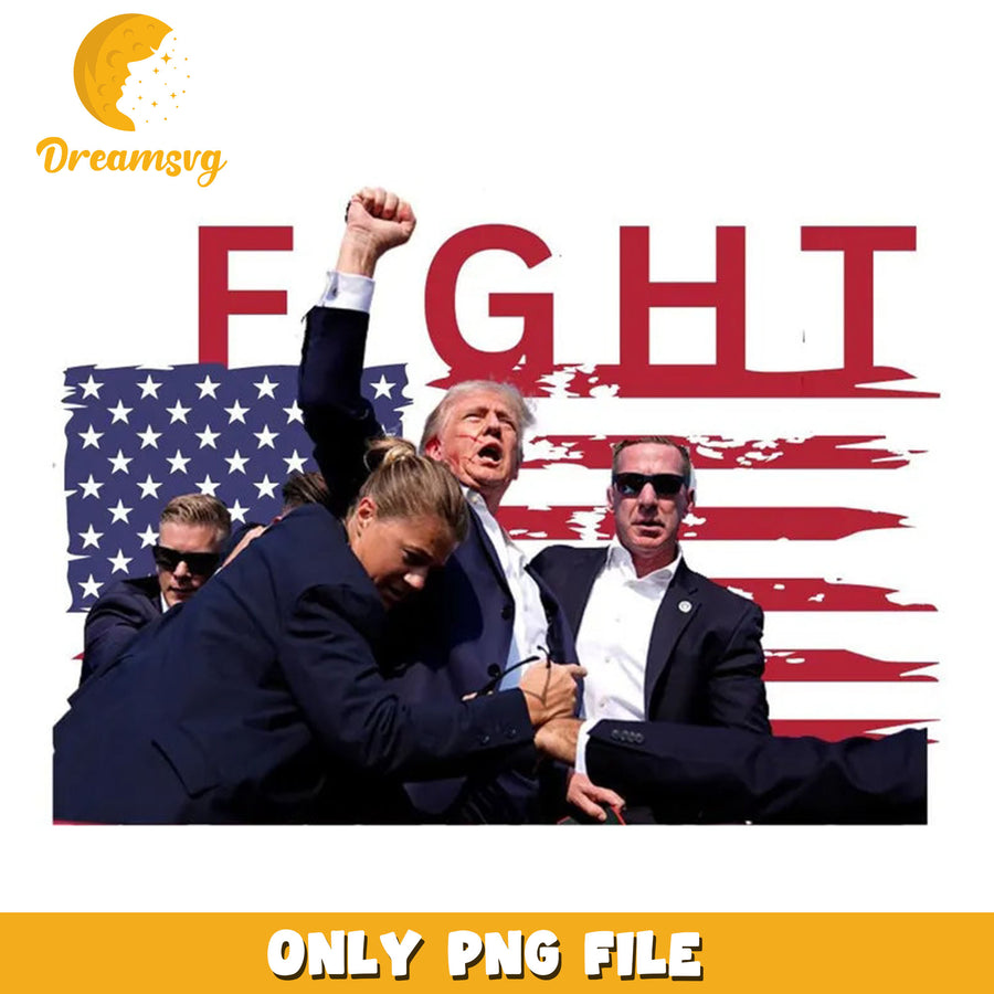 Trump Fight 2024 png Design, Trump Shot Fight png