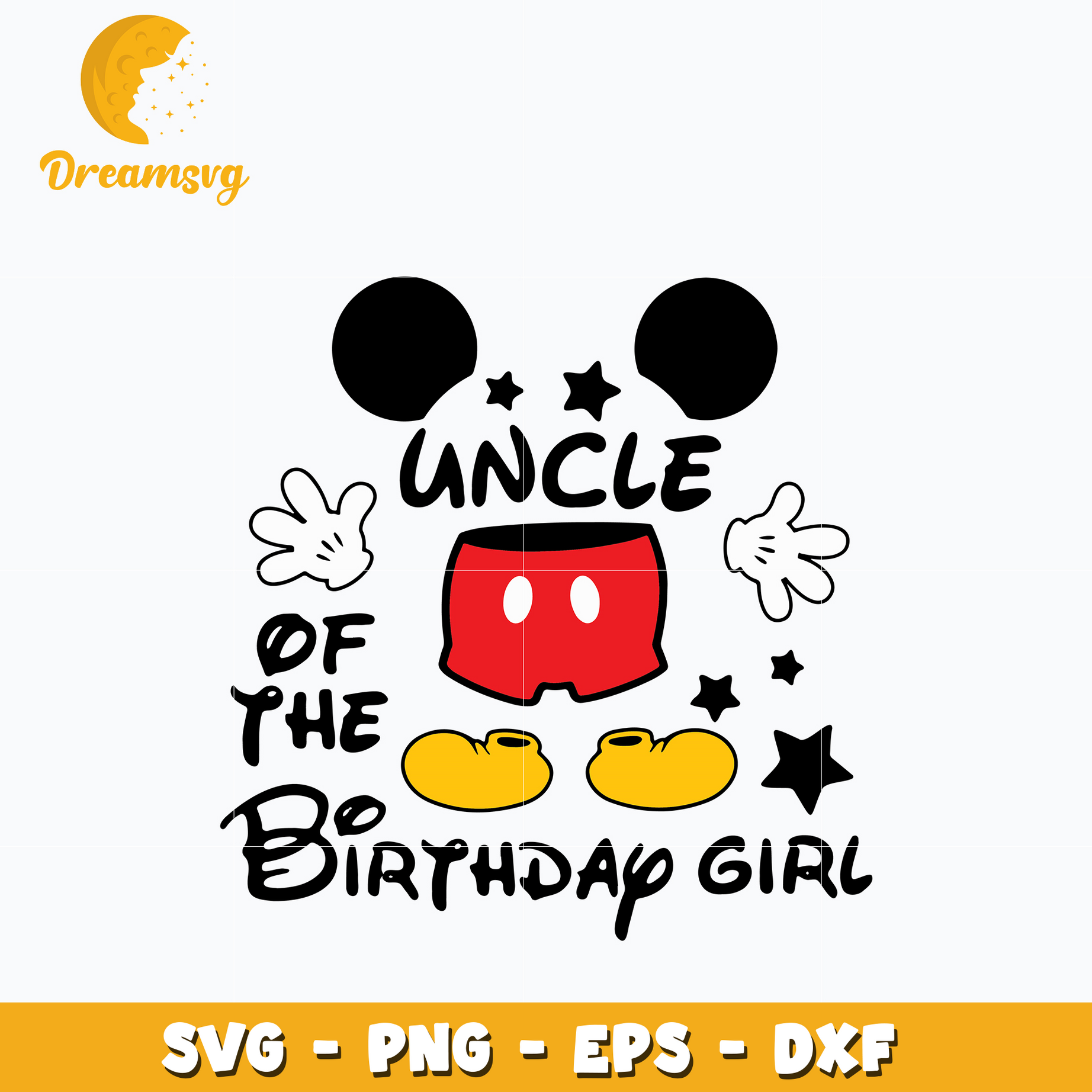 Uncle of the birthday girl Svg, Mickey Mouse Svg