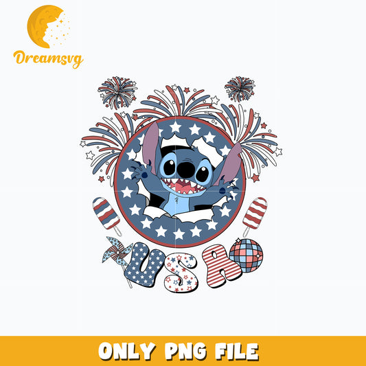 Stitch usa design Png