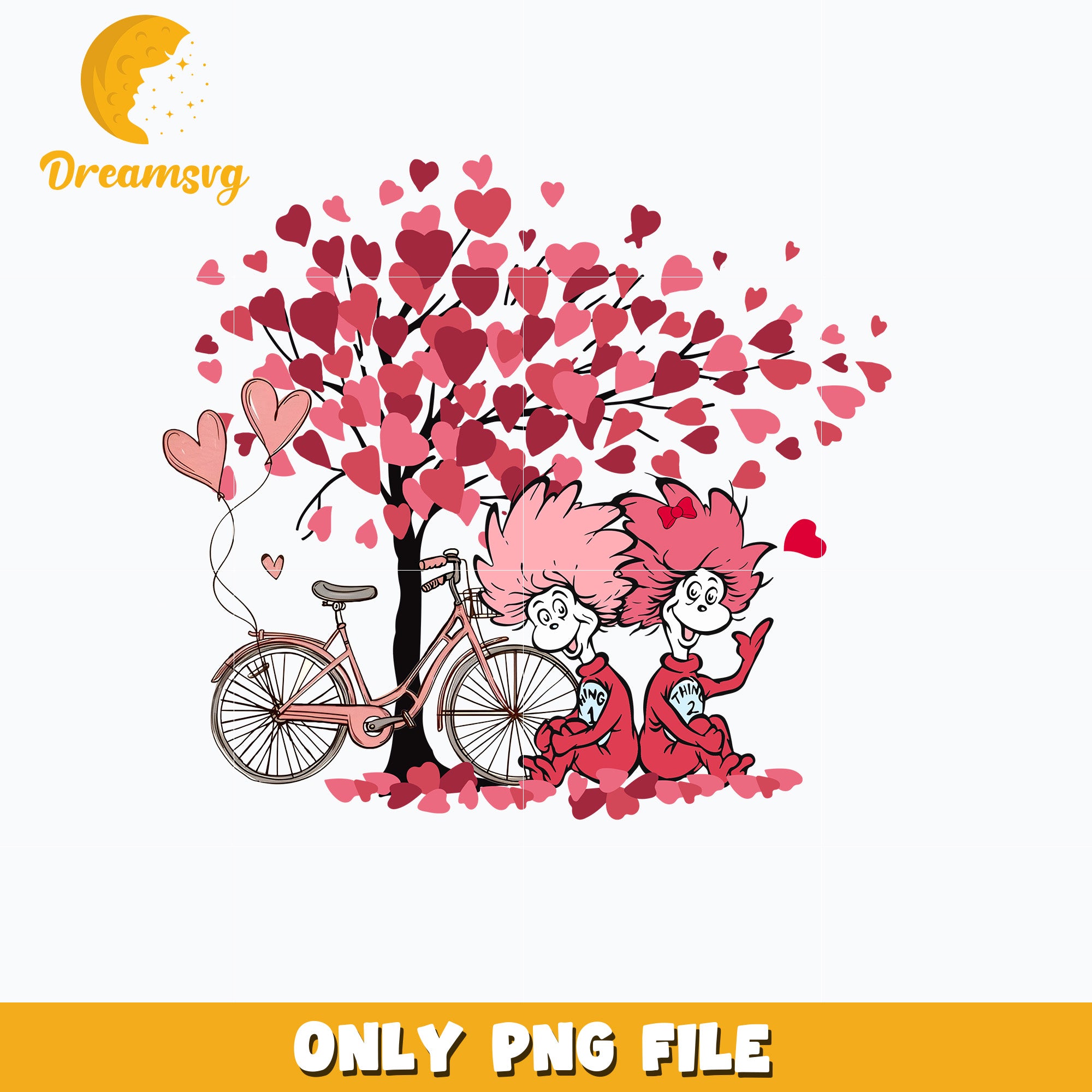 Thing 1 thing 2 valentines tree png