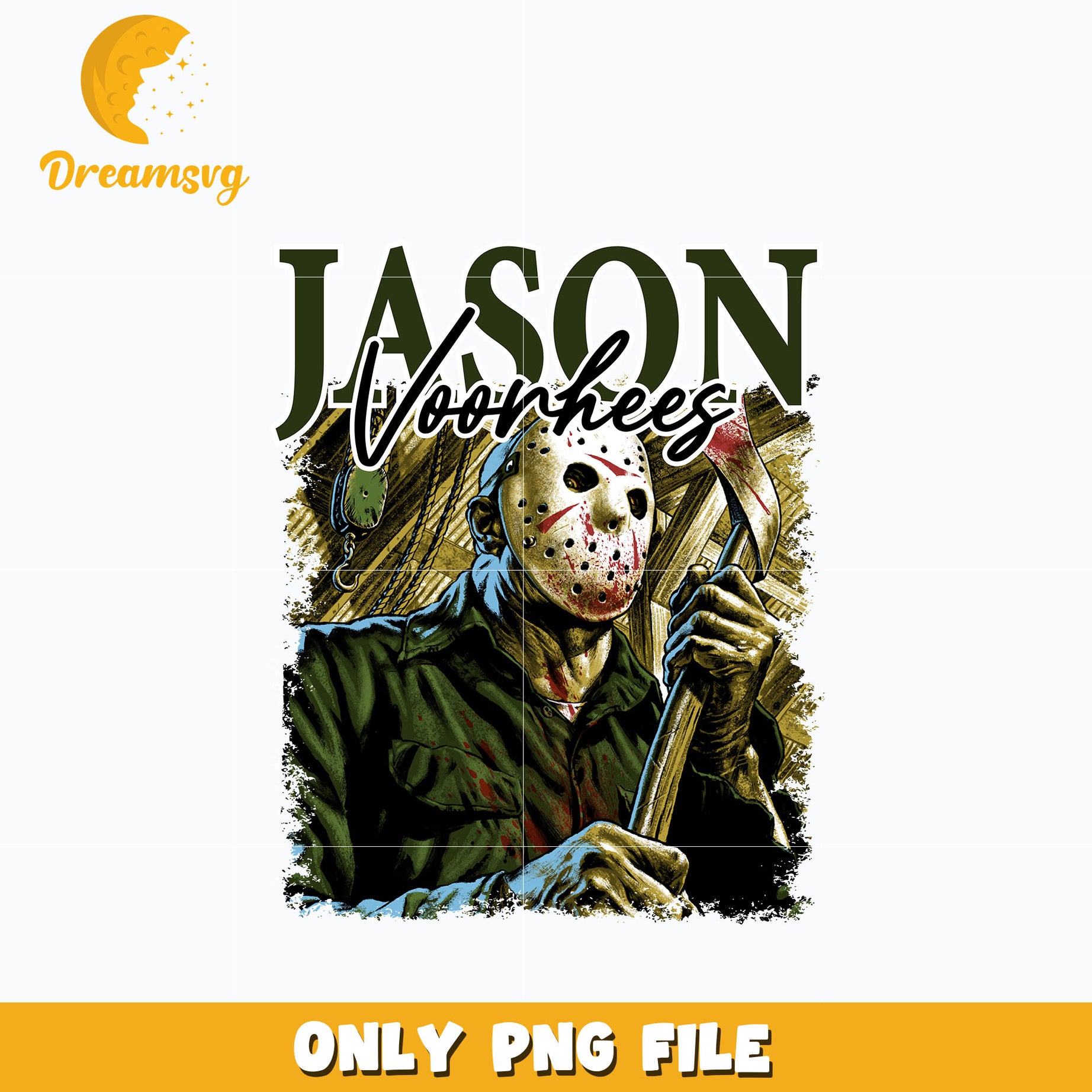 Jason Voorhees horror halloween png, digital download