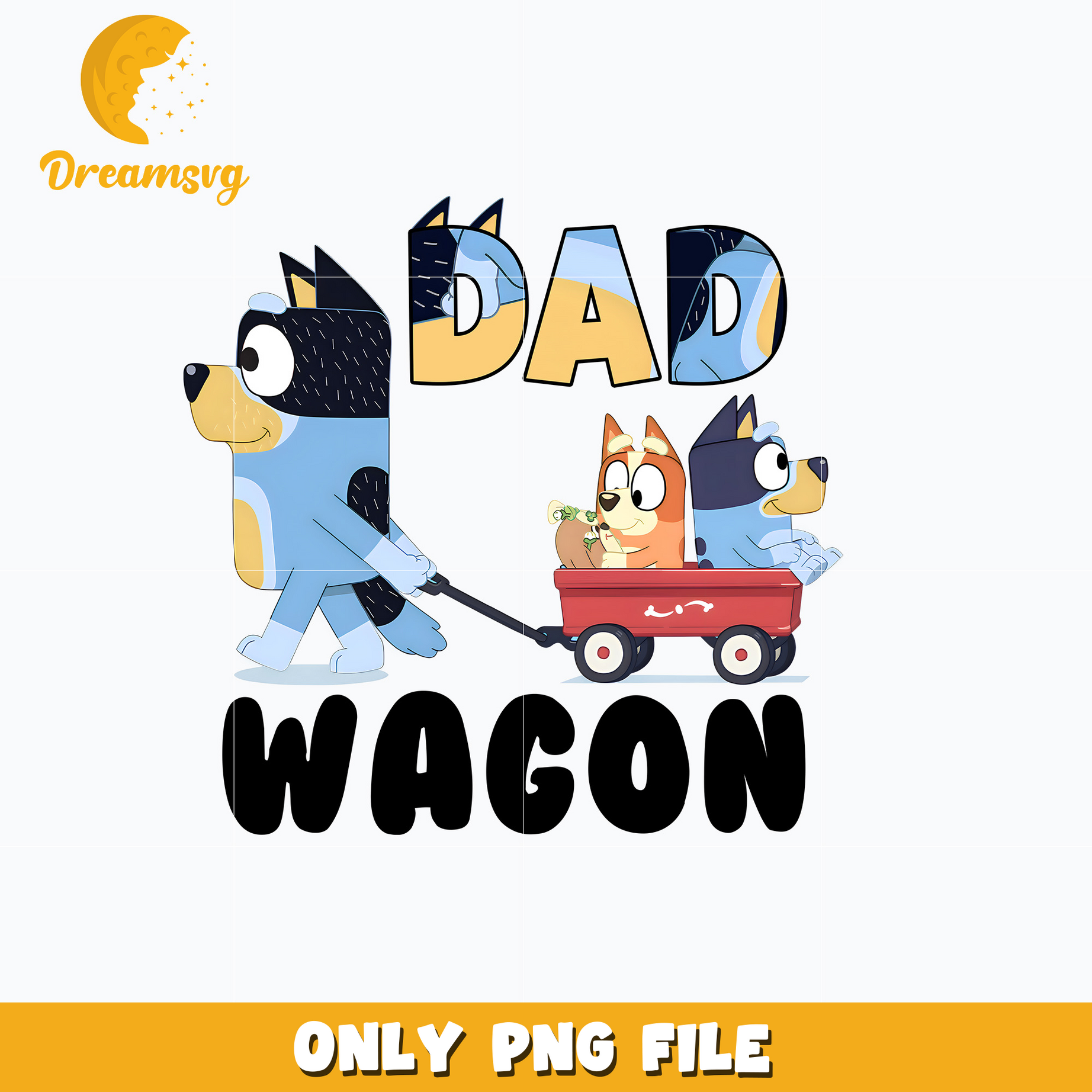 Bluey bandit dad wagon cartoon png