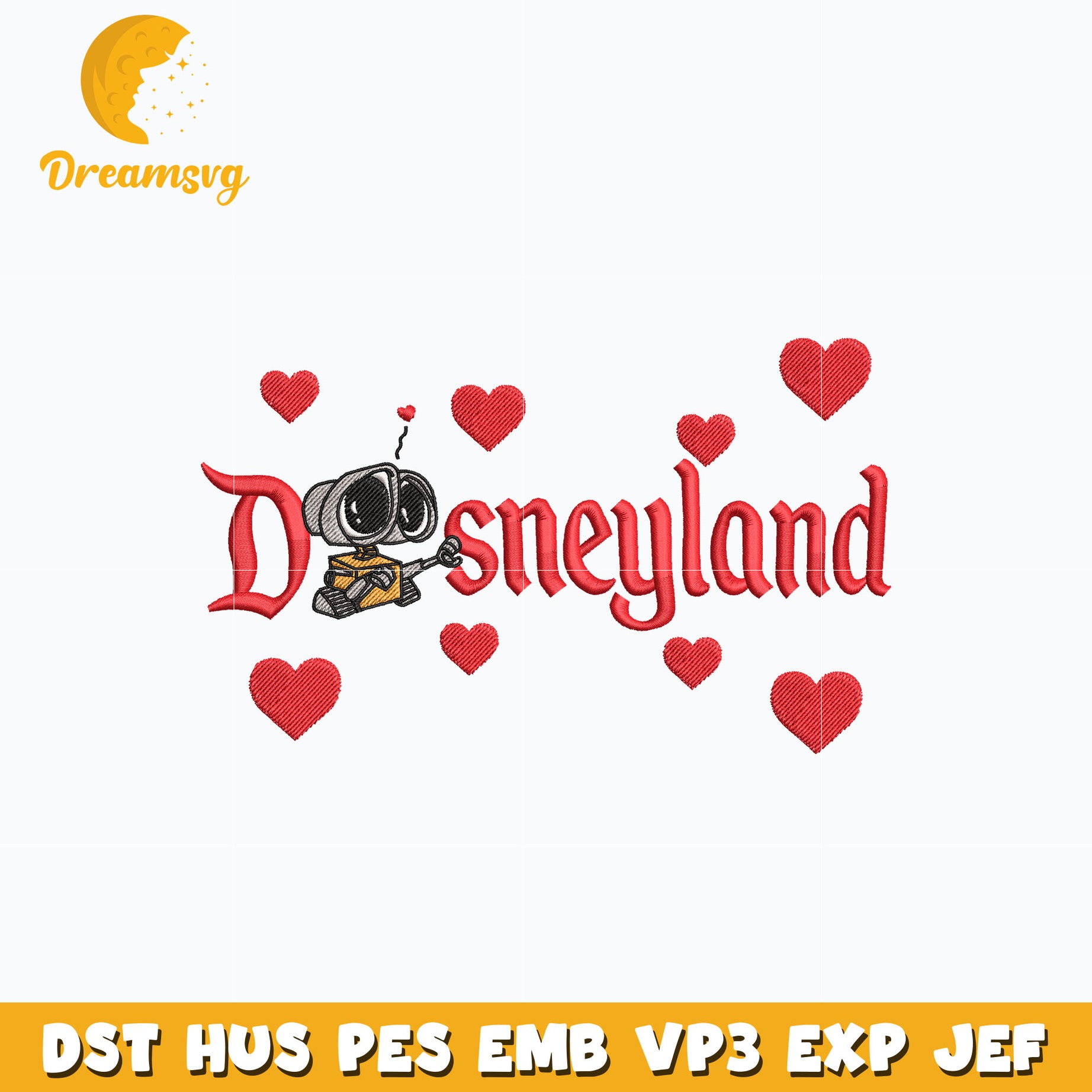 Wall e disneyland embroidery design