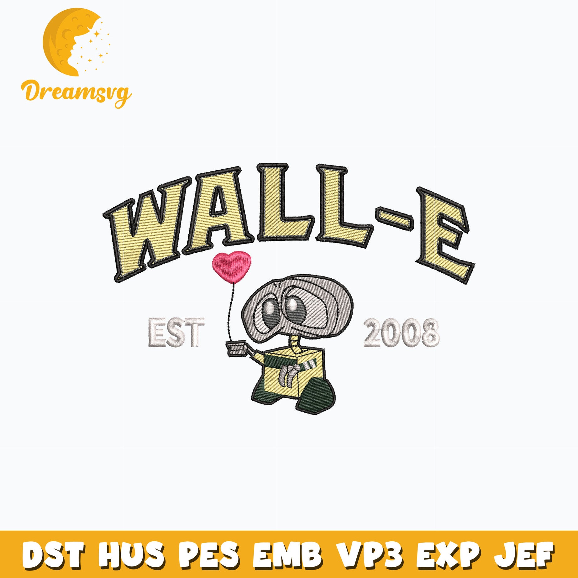 Wall e est 2008 embroidery design