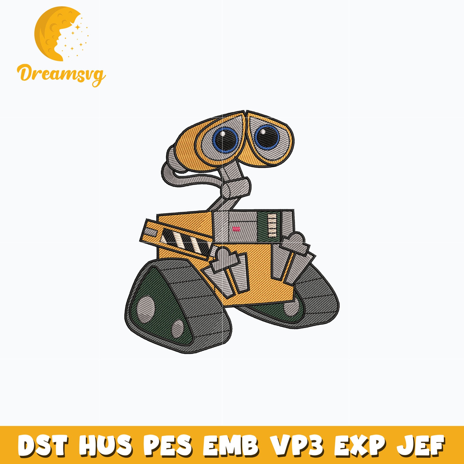 Wall e disney embroidery design