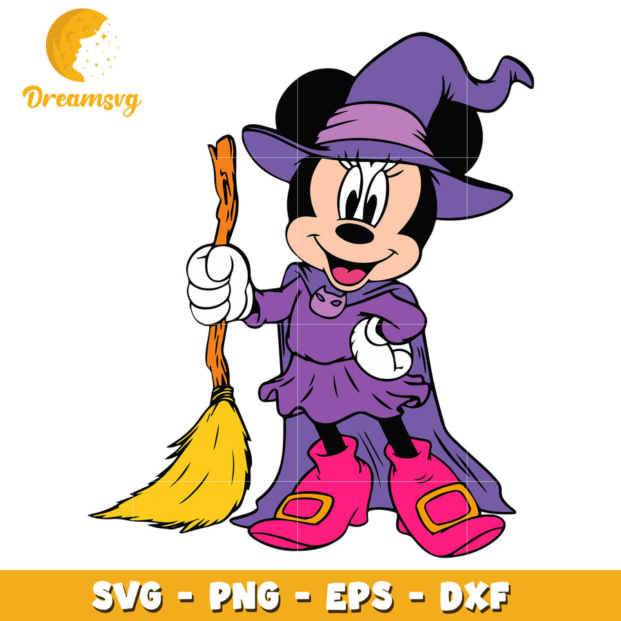 Minnie witch halloween svg