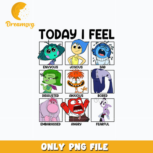 Inside out 2 today i feel design png, digital download