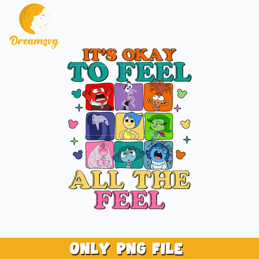 It's Okay To Feel All The Feels design png, inside out png