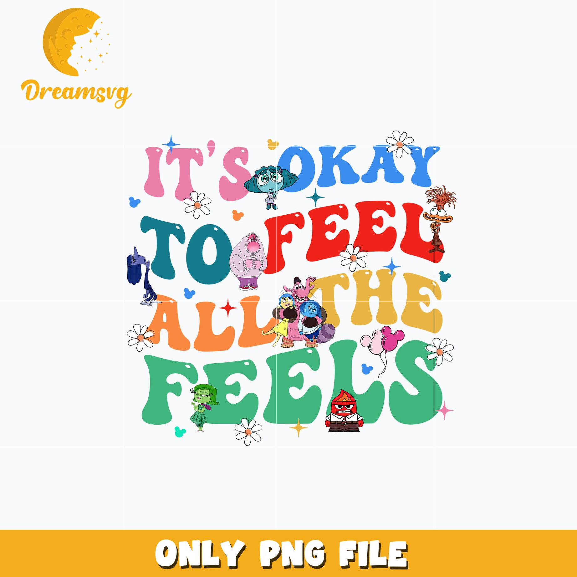 It's Okay To Feel All The Feels png, inside out 2 png, digital download