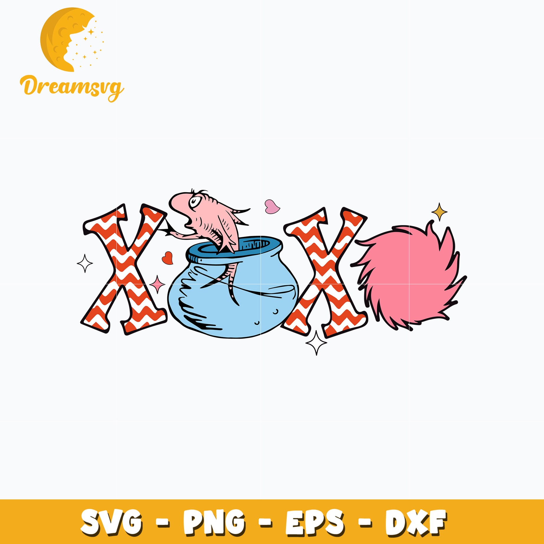 Dr Seuss xoxo valentine svg