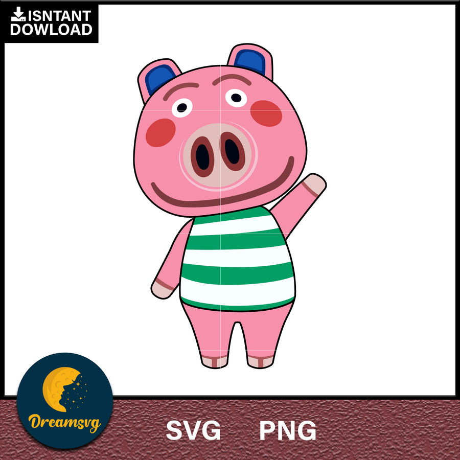 Curly Animal Crossing Svg, Animal Crossing Svg, Animal Crossing Png, Cartoon svg, svg, png digital file