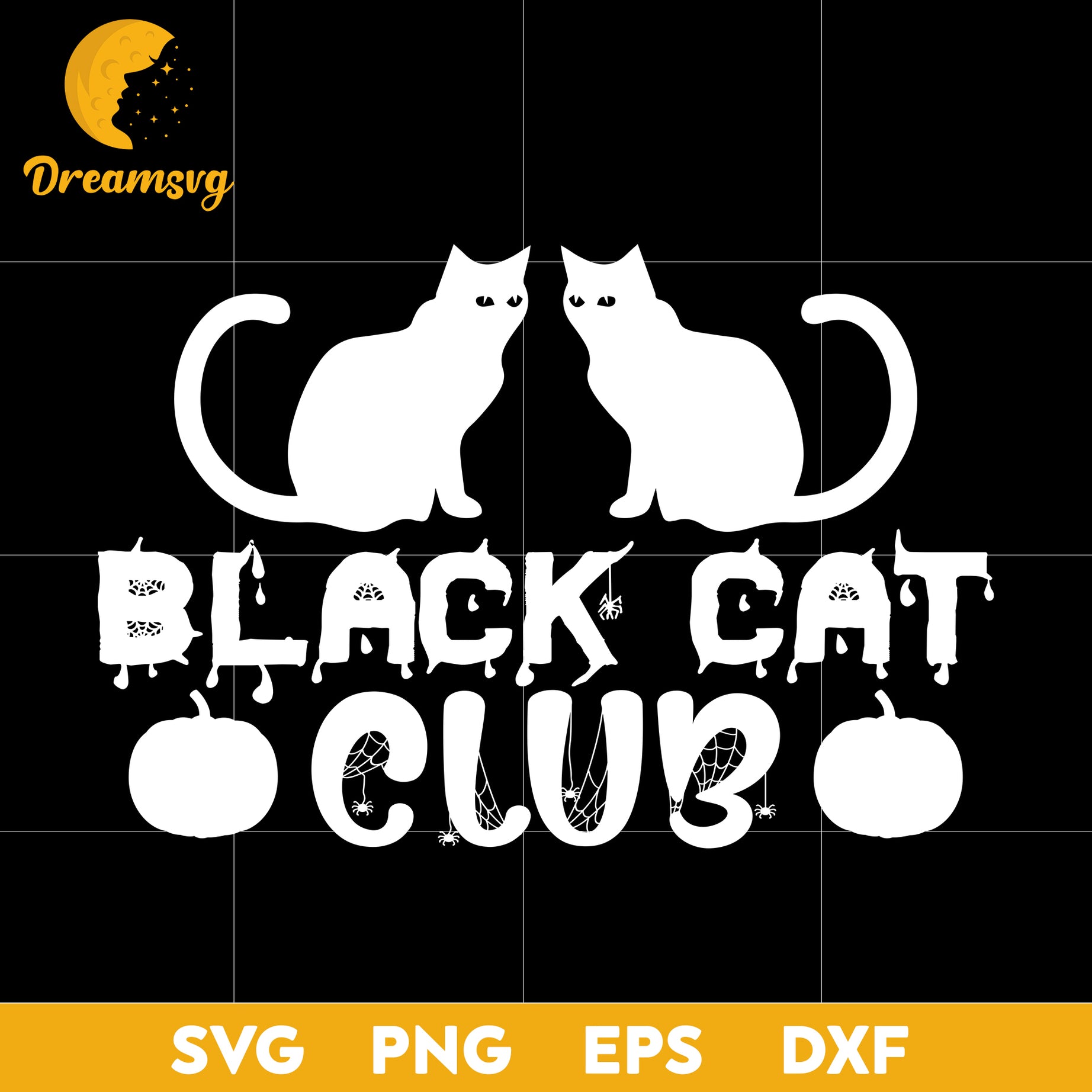 Black cat club svg