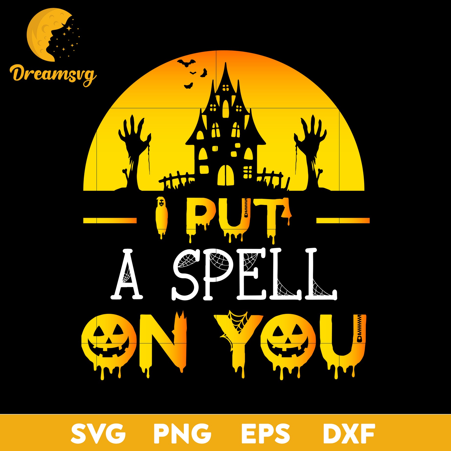 I put a spell on you  svg, Halloween svg, png, dxf, eps digital file.