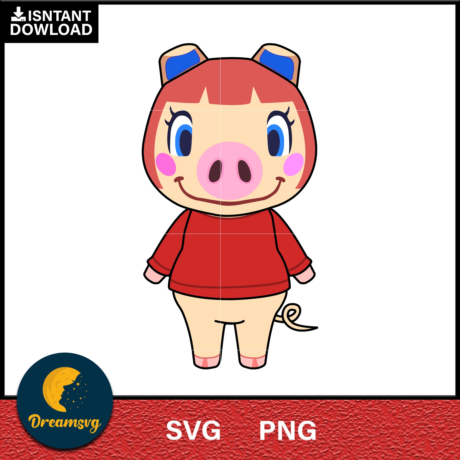 Peggy Animal Crossing Svg, Animal Crossing Svg, Animal Crossing Png, Cartoon svg, svg, png digital file