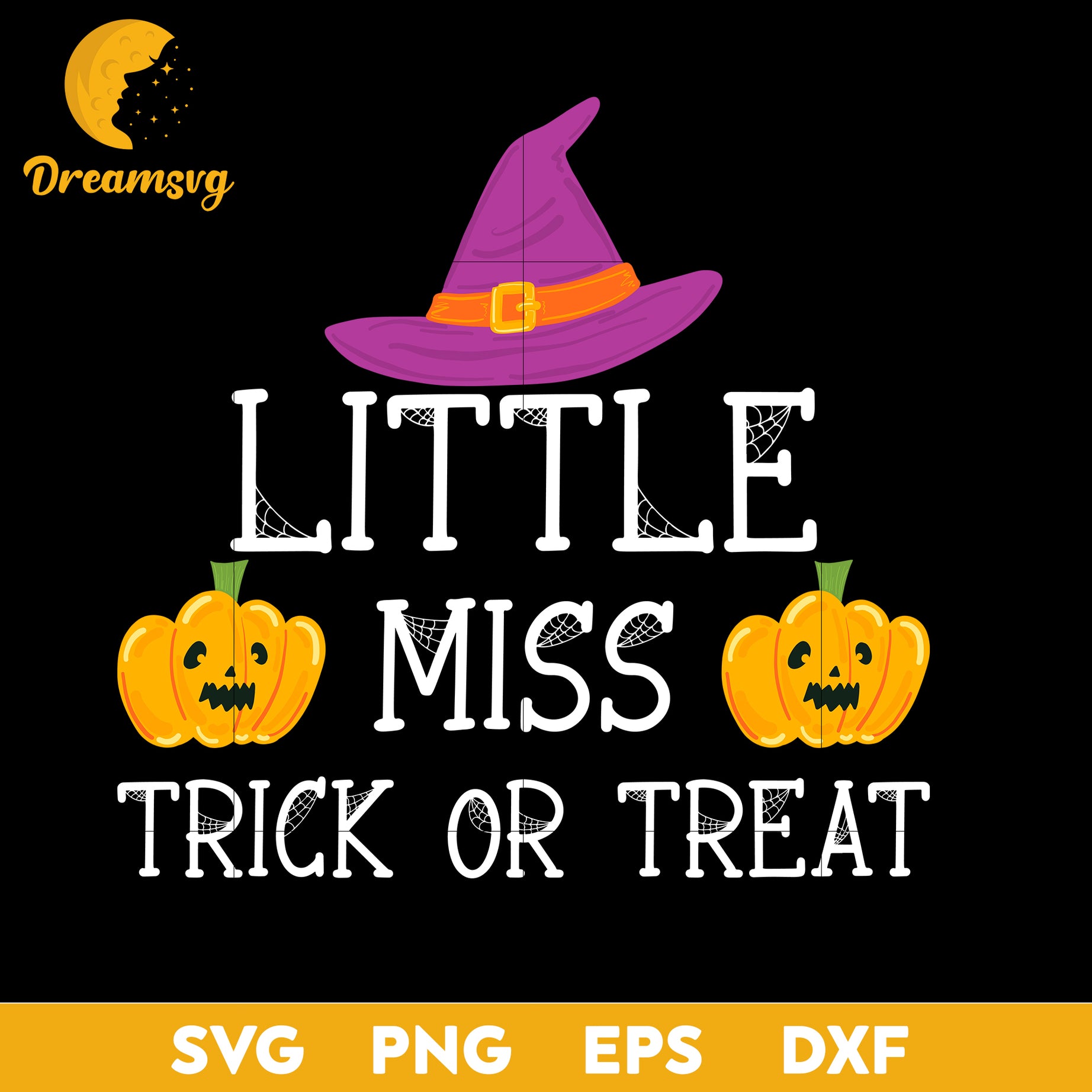 Little miss trick or treat svg, Halloween svg, png, dxf, eps digital file.
