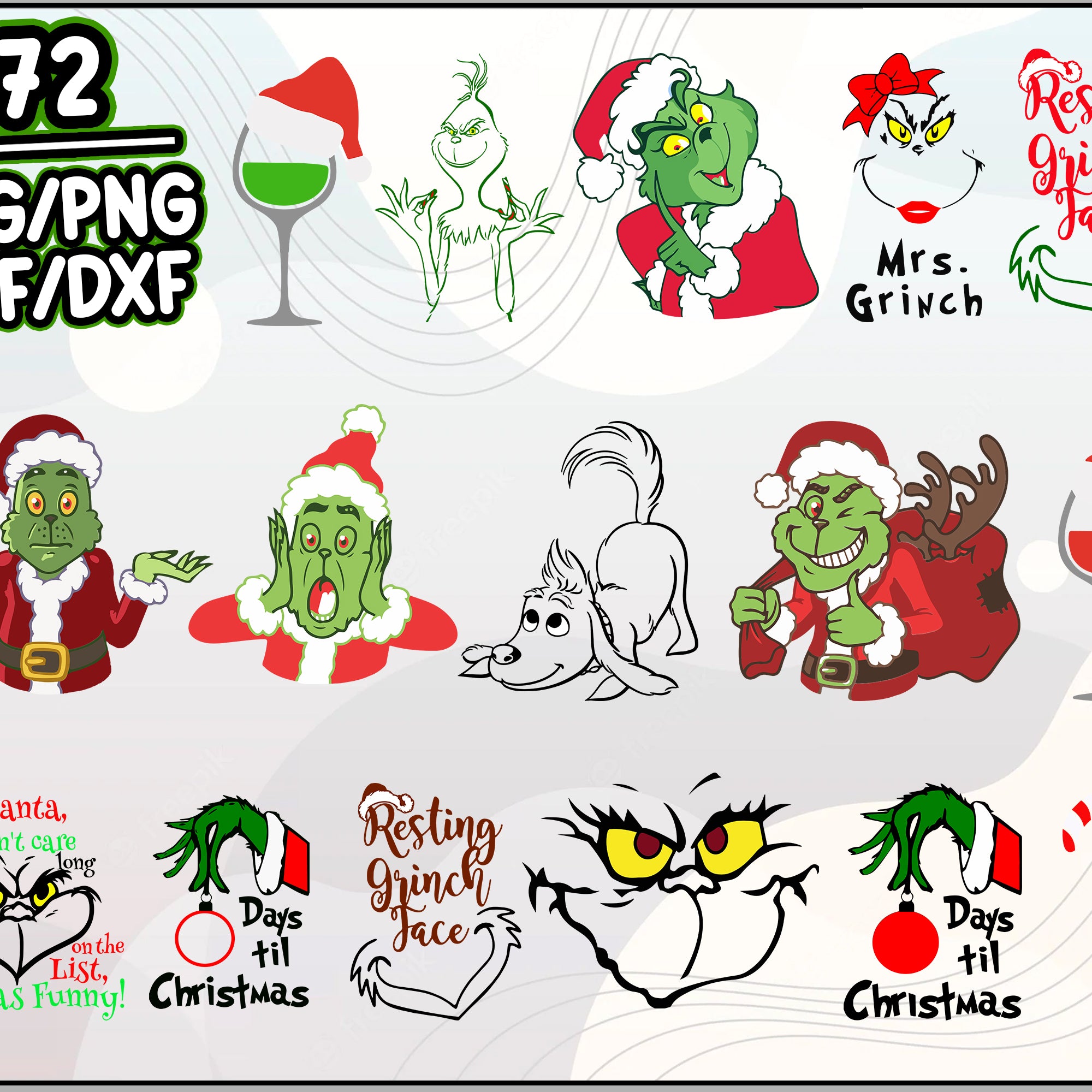 72+ The Grinch Bundle Christmas SVG