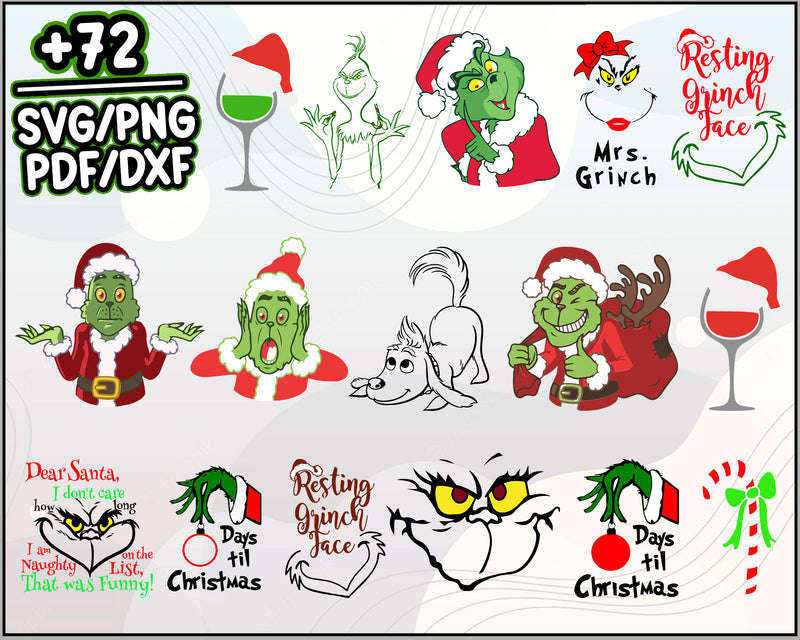 72+ The Grinch Bundle Christmas SVG