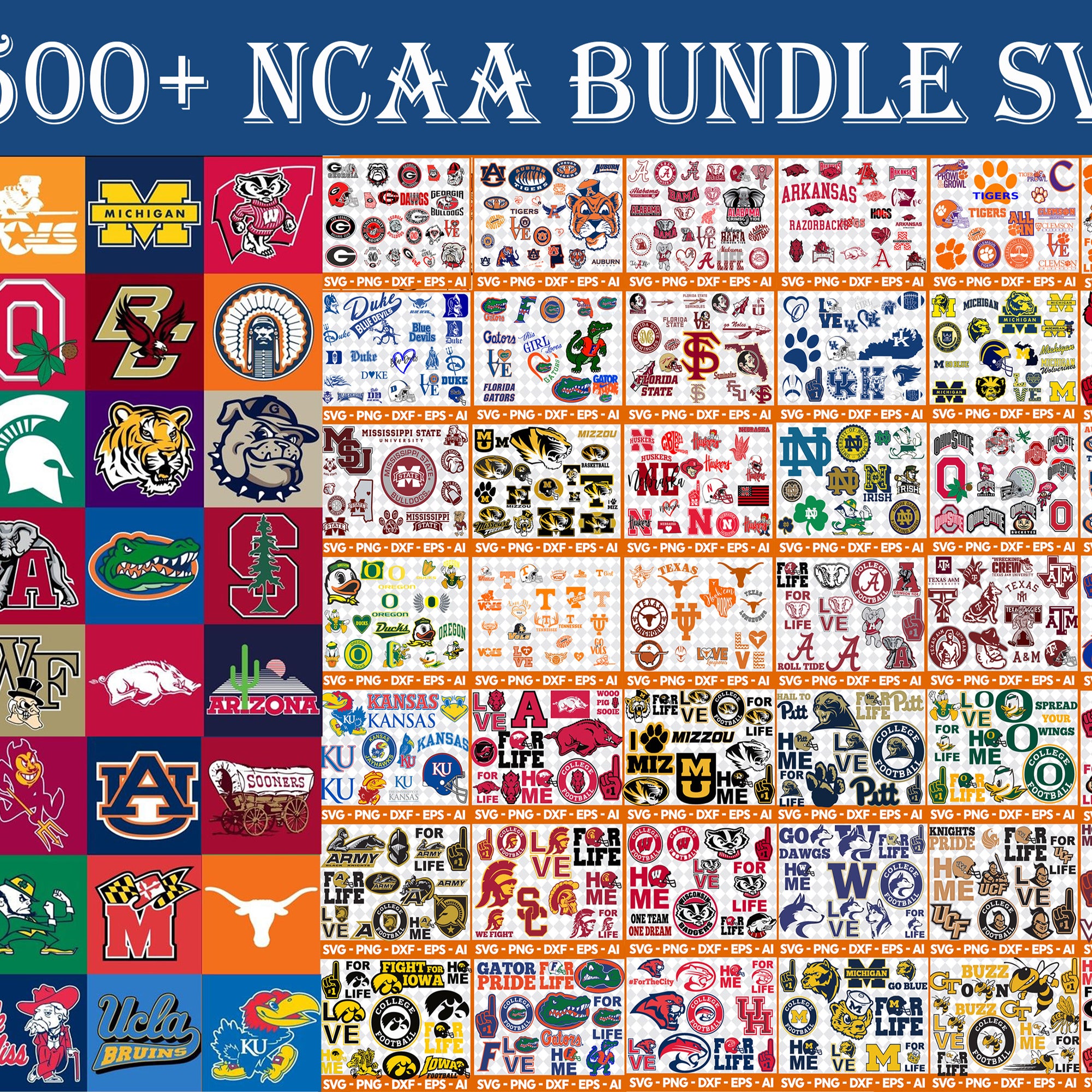 NCAA Bundle Svg, Sport Svg, Bundle Sport Svg, Mega Bundle Sport NCAA, All NCAA Teams 4500 Files