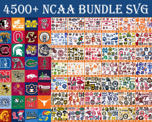 NCAA Bundle Svg, Sport Svg, Bundle Sport Svg, Mega Bundle Sport NCAA, All NCAA Teams 4500 Files
