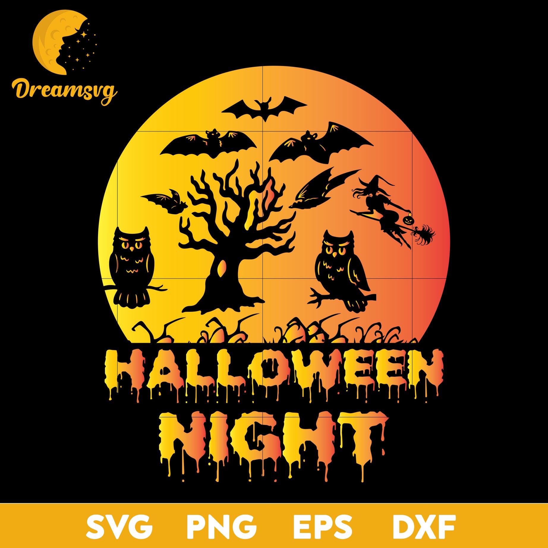 Halloween night svg, Halloween svg, png, dxf, eps digital file.