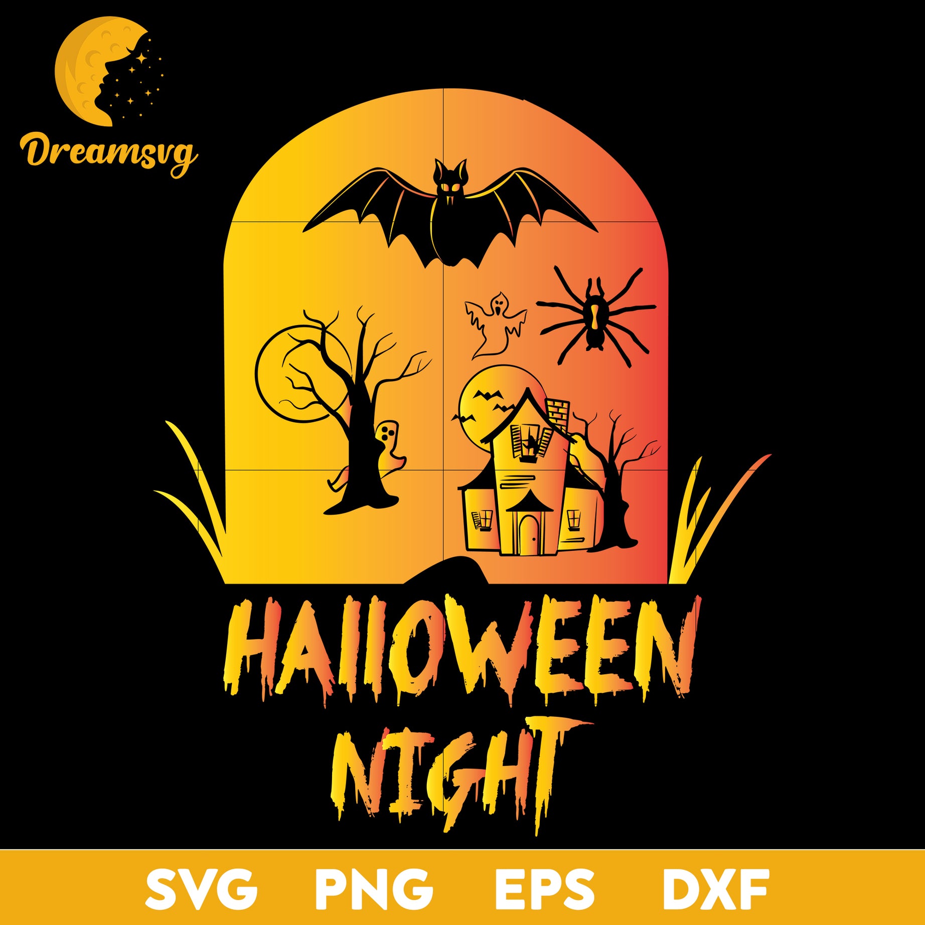Halloween night svg, Halloween svg, png, dxf, eps digital file.
