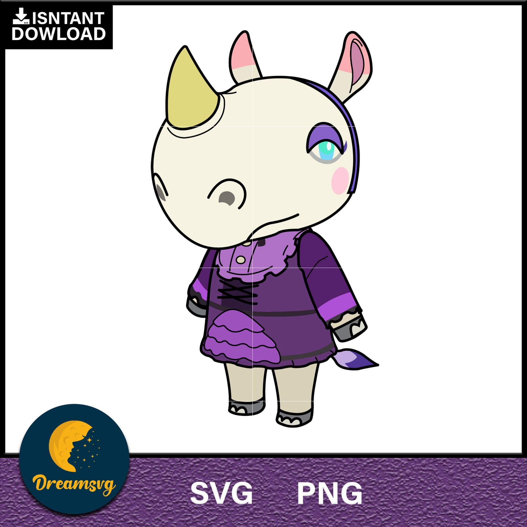 Rhonda Animal Crossing Svg, Animal Crossing Svg, Animal Crossing Png, Cartoon svg, svg, png digital file