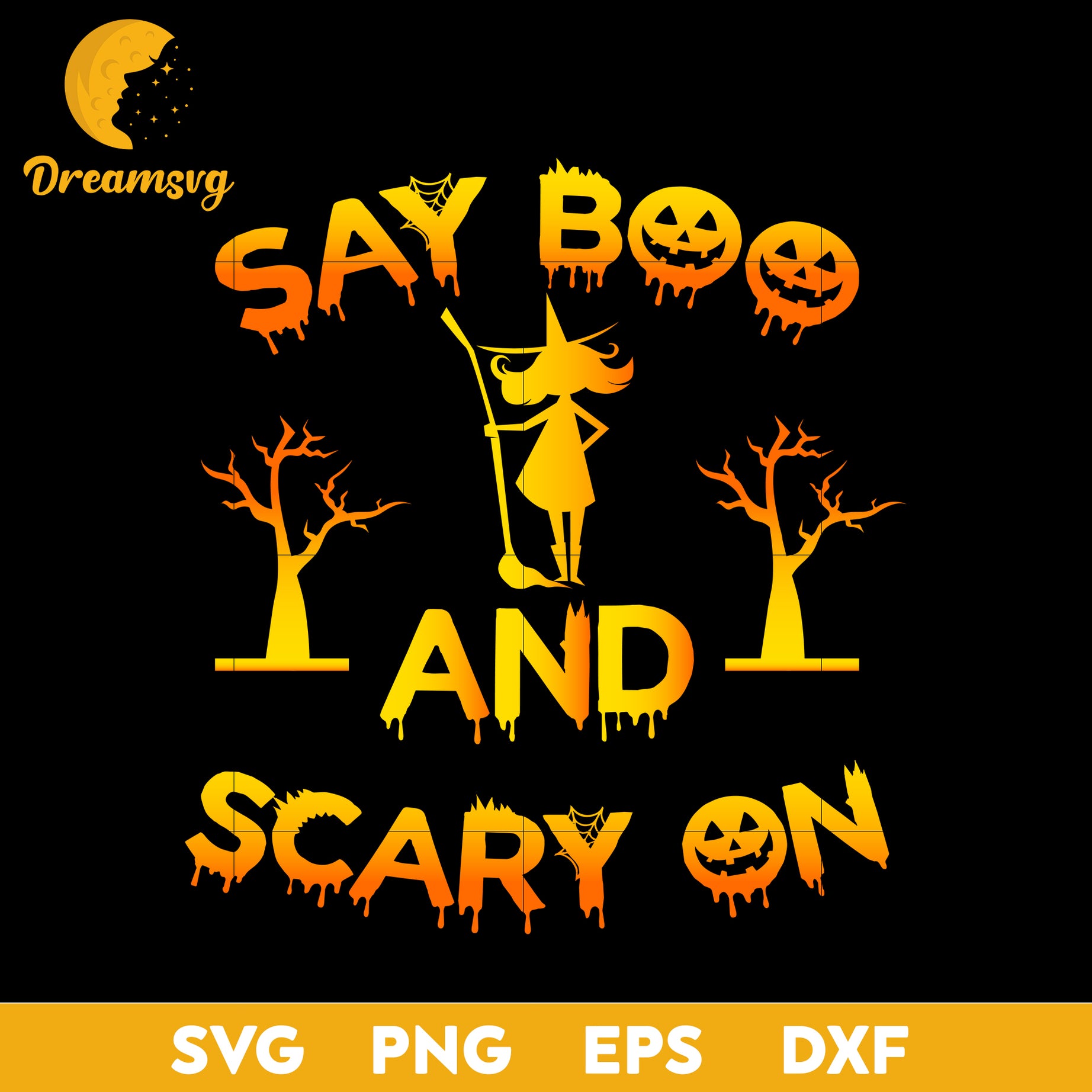 Say boo and sacry on svg, Halloween svg, png, dxf, eps digital file.