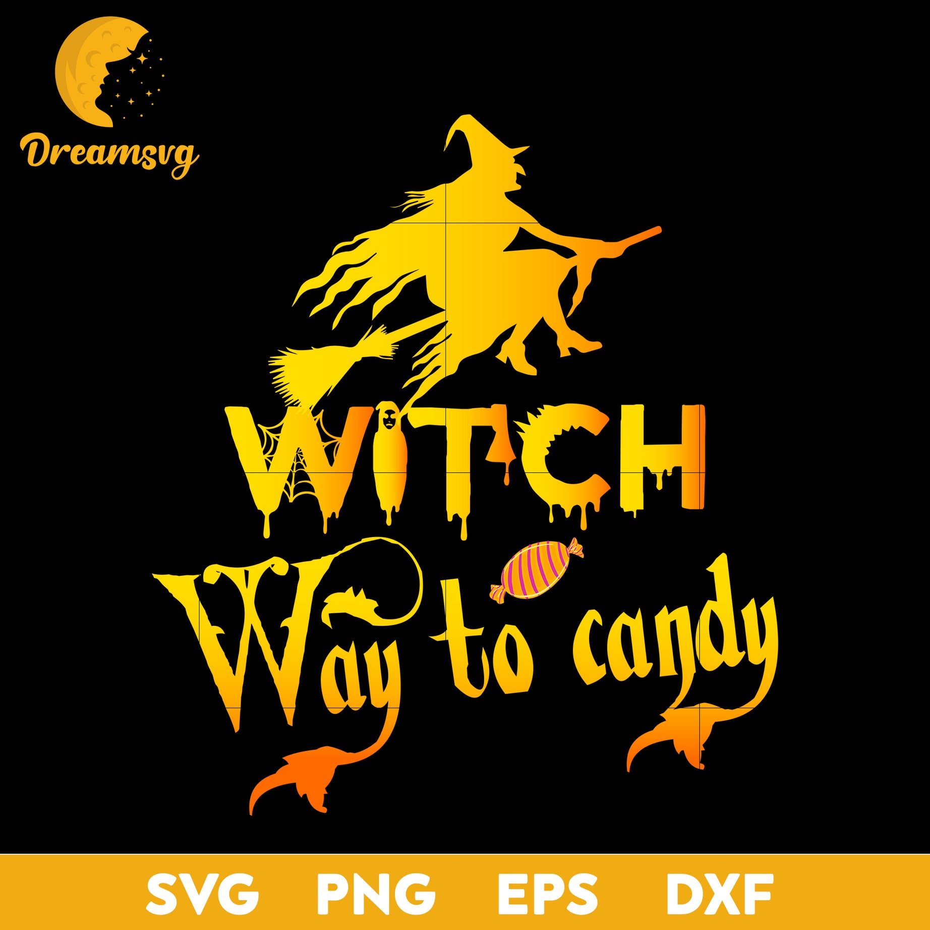 Witch way to candy  svg, Halloween svg, png, dxf, eps digital file.