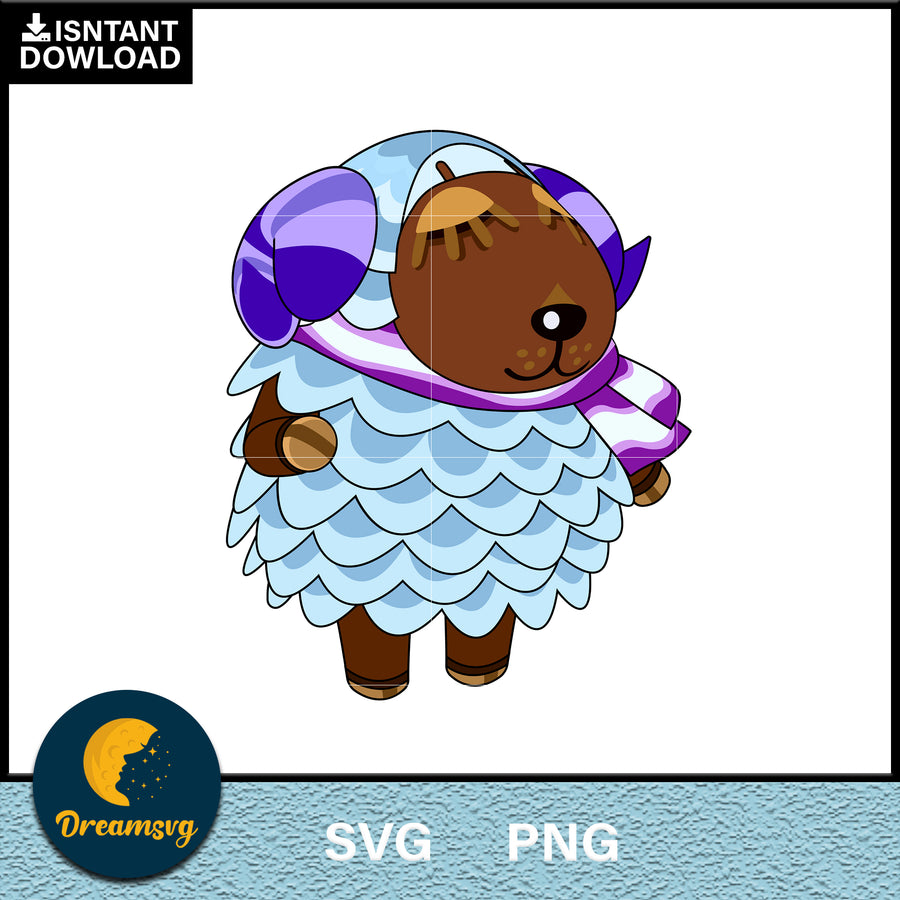 Baabara Animal Crossing Svg, Animal Crossing Svg, Animal Crossing Png, Cartoon svg, svg, png digital file