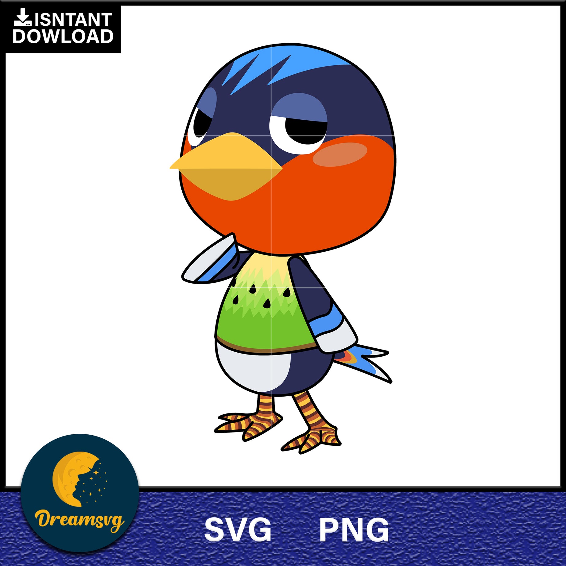 Robin Animal Crossing Svg, Animal Crossing Svg, Animal Crossing Png, Cartoon svg, svg, png digital file