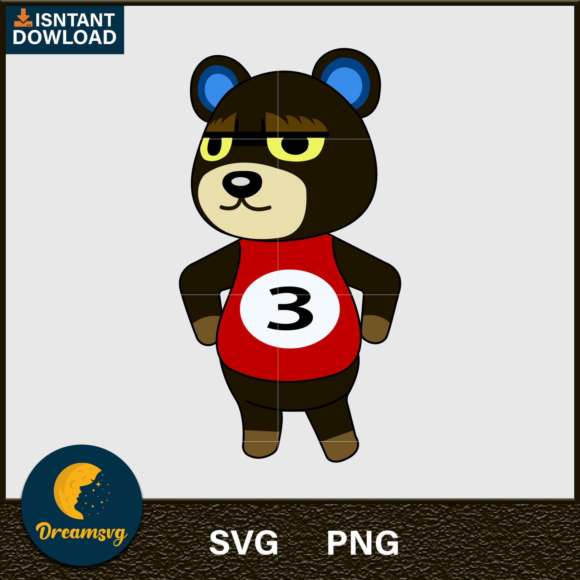 Grizzly Animal Crossing Svg, Animal Crossing Svg, Animal Crossing Png, Cartoon svg, svg, png digital file