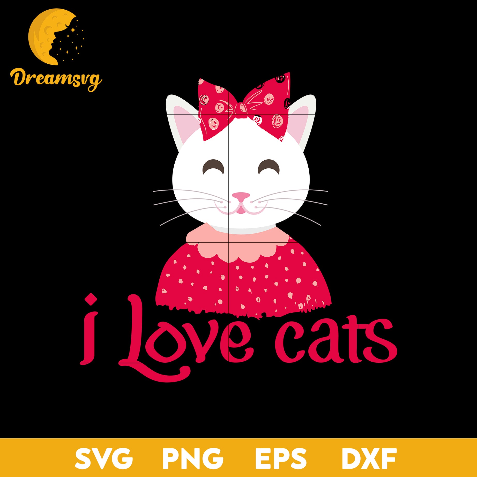 I love cats svg, Halloween svg, png, dxf, eps digital file.