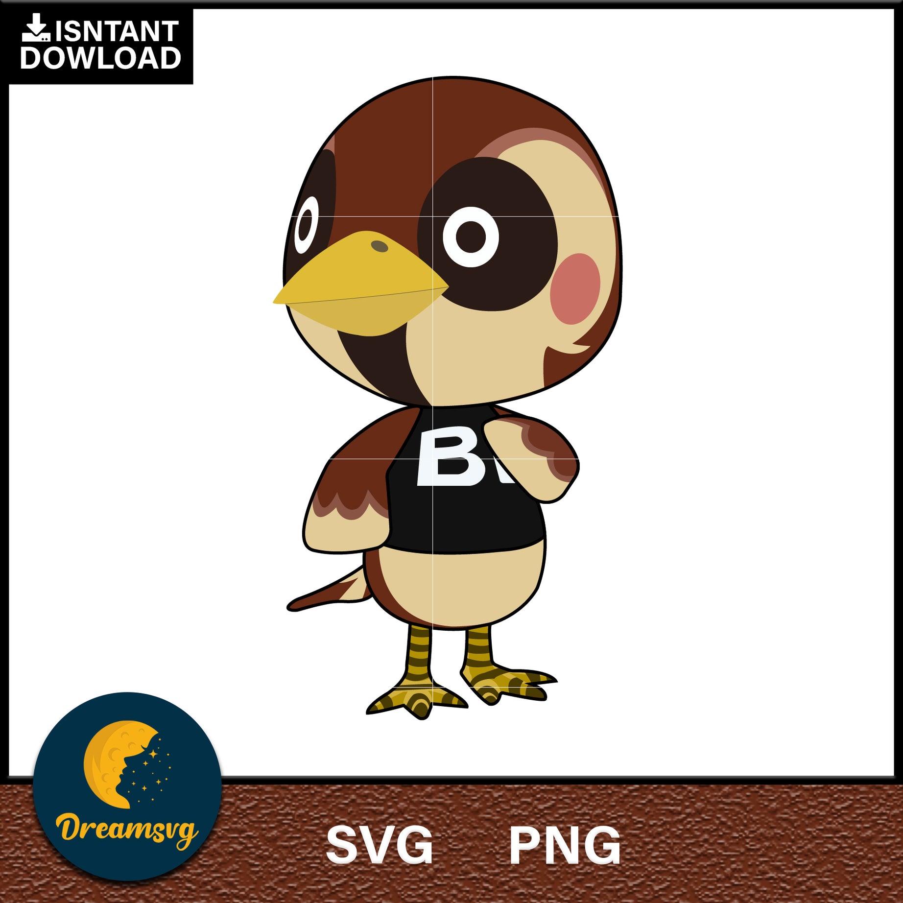 Sparro Animal Crossing Svg, Animal Crossing Svg, Animal Crossing Png, Cartoon svg, svg, png digital file