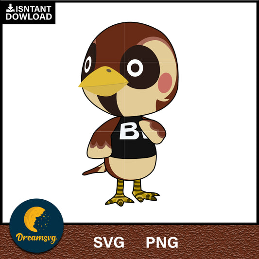 Sparro Animal Crossing Svg, Animal Crossing Svg, Animal Crossing Png, Cartoon svg, svg, png digital file