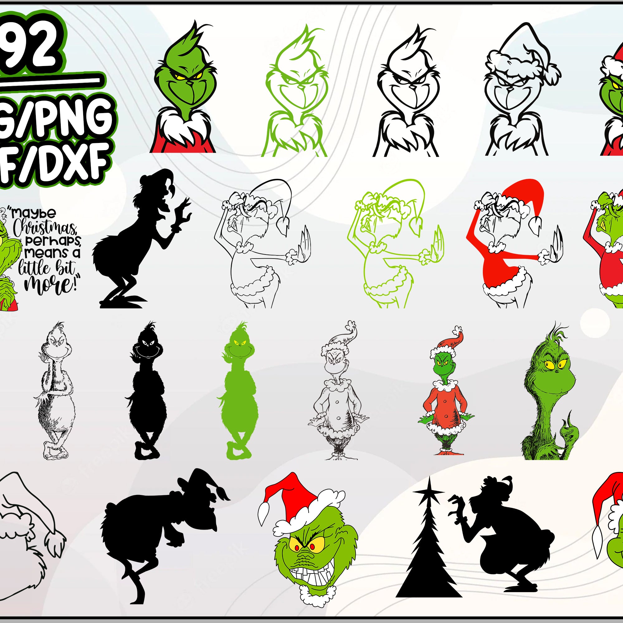 92+ The Grinch Layered Bundle Christmas SVG