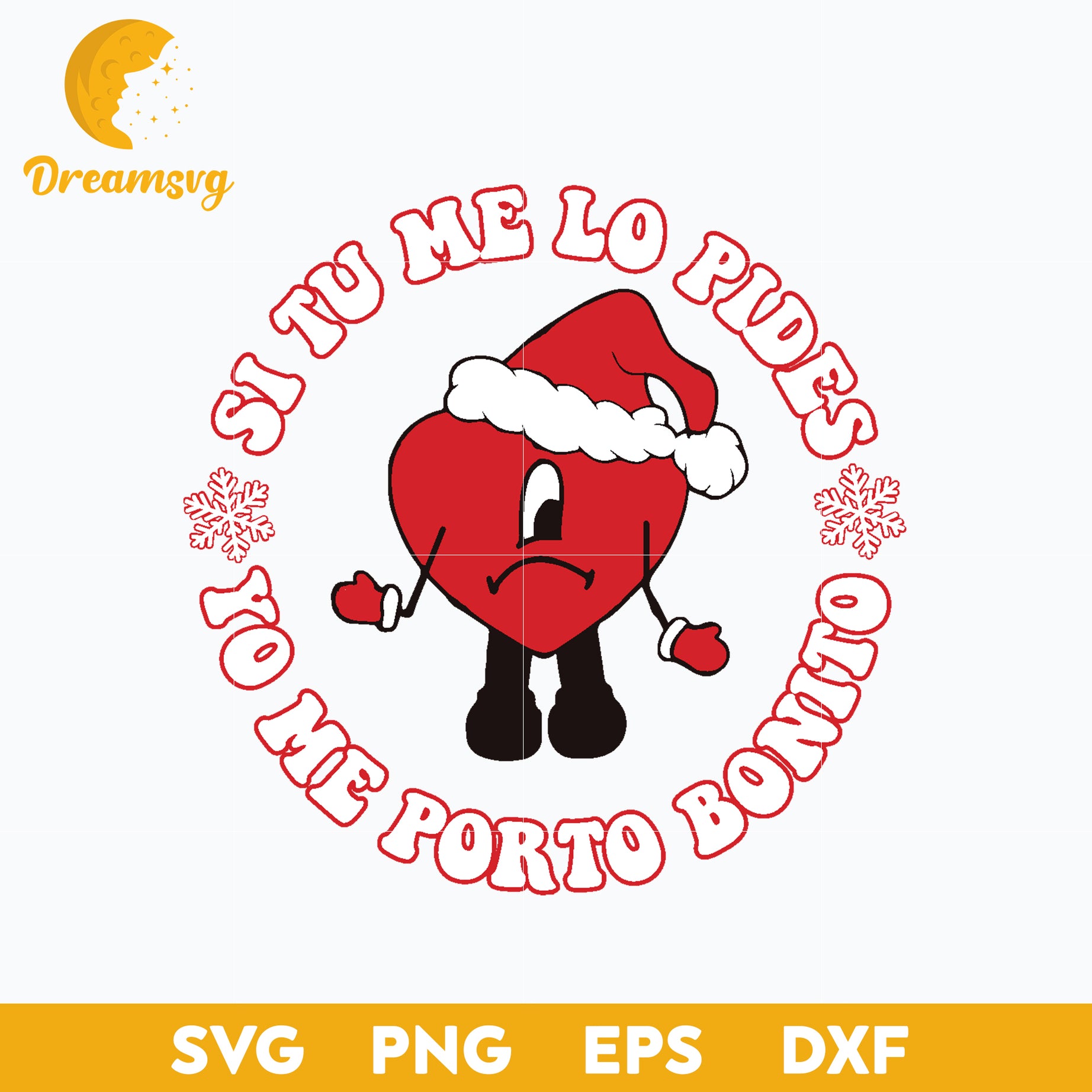 Si Tu Me Lo Pides Yo Me Porto Bonito SVG, Bad Bunny Christmas SVG.