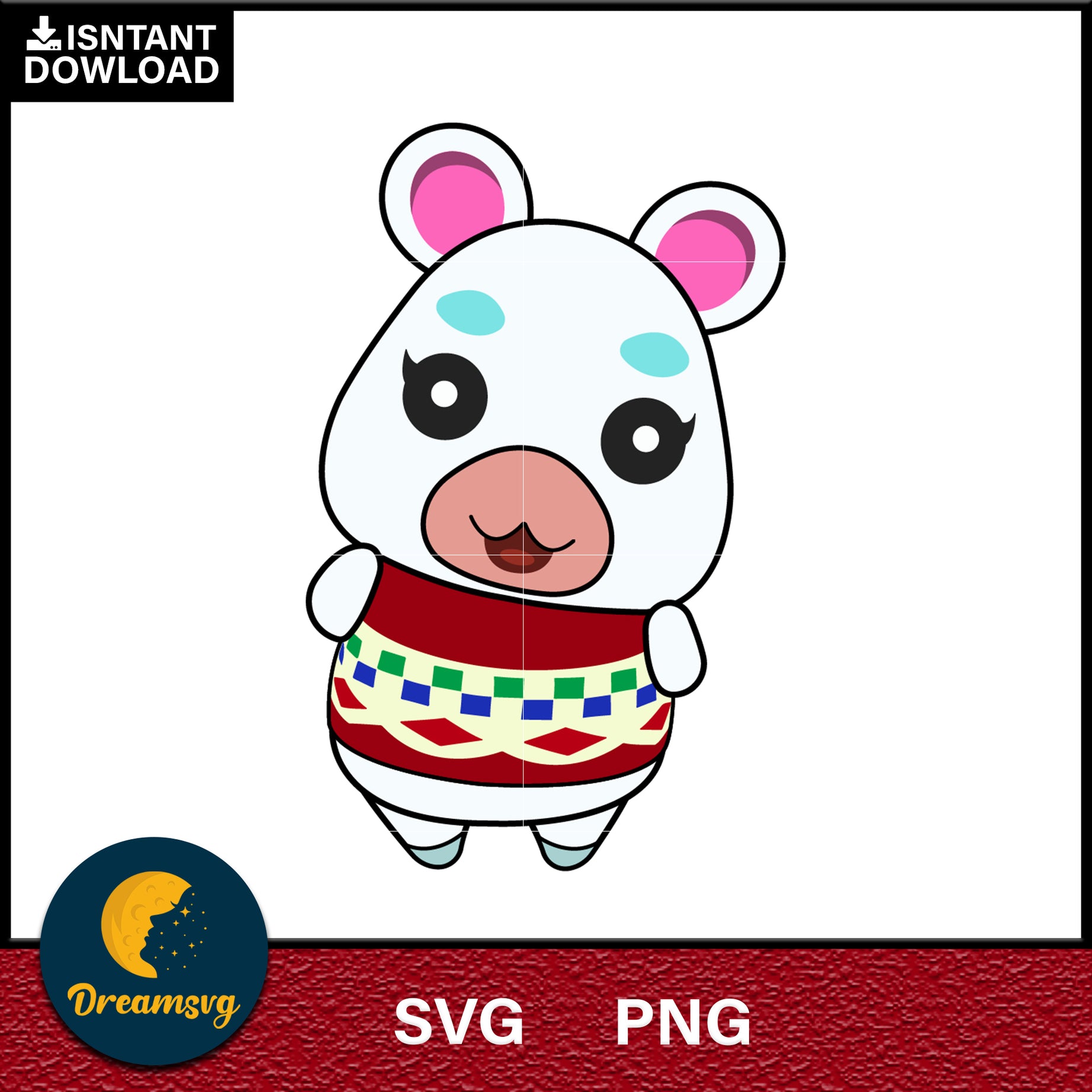 Flurry Animal Crossing Svg, Animal Crossing Svg, Animal Crossing Png, Cartoon svg, svg, png digital file