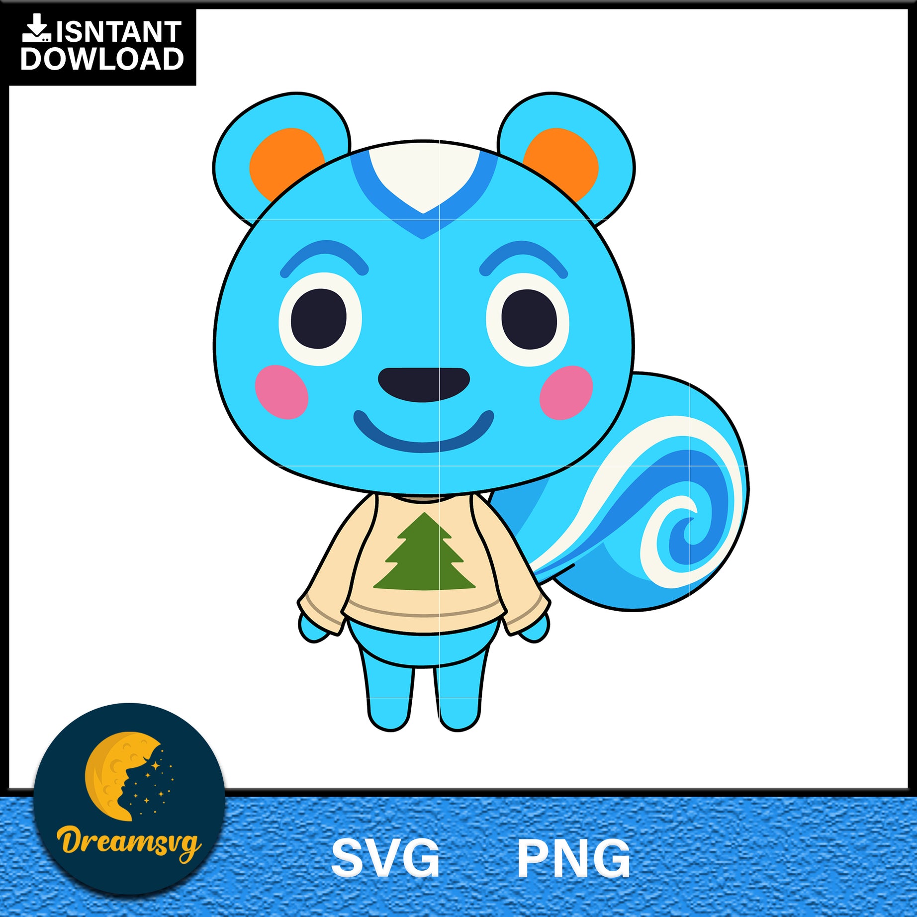 Filbert Animal Crossing Svg, Animal Crossing Svg, Animal Crossing Png, Cartoon svg, svg, png digital file