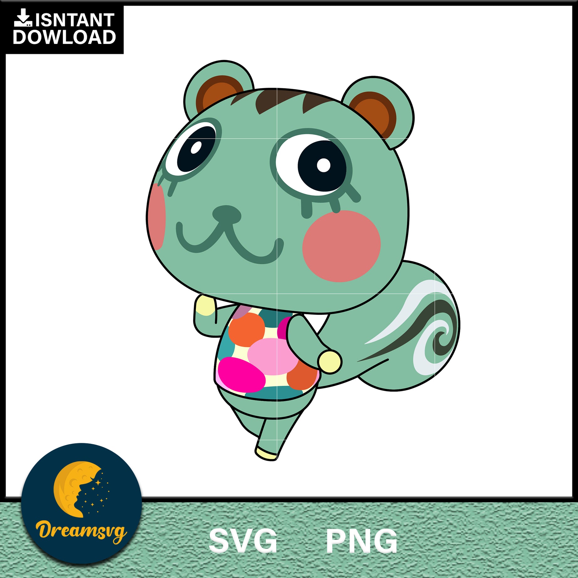 Mint Animal Crossing Svg, Animal Crossing Svg, Animal Crossing Png, Cartoon svg, svg, png digital file